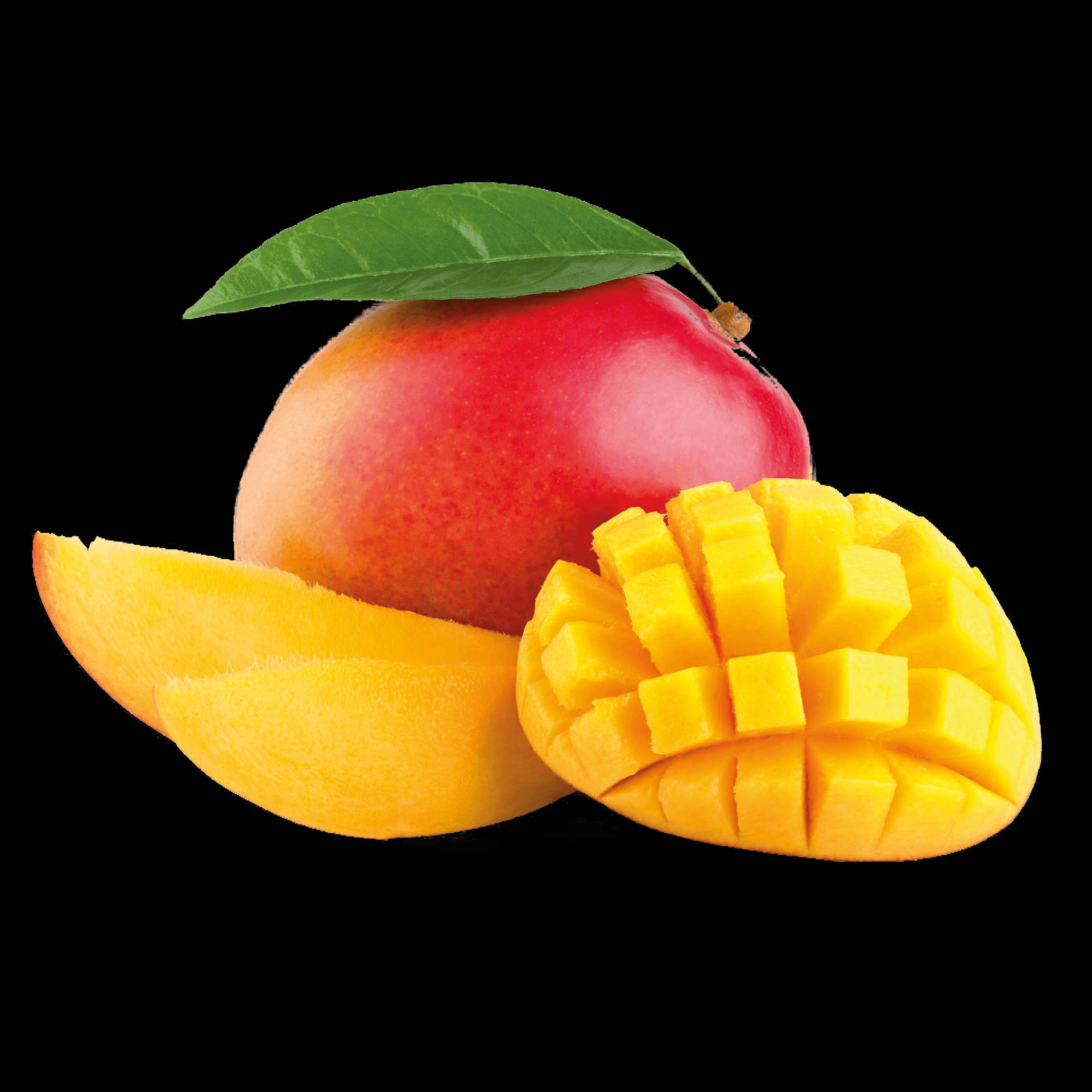 Ripe Red Mango Fruit Slices Background
