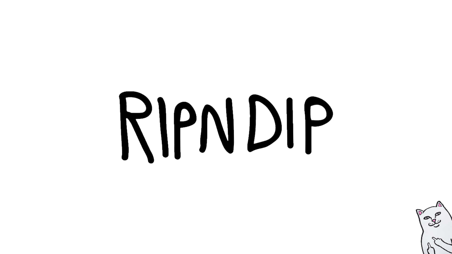 Ripp Dip - A Cat With The Word Ripp In Black