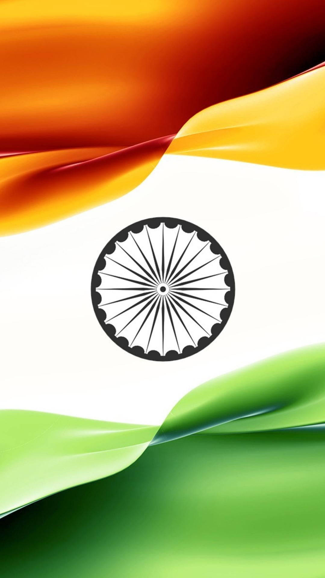 Rippled Indian Flag Mobile Background