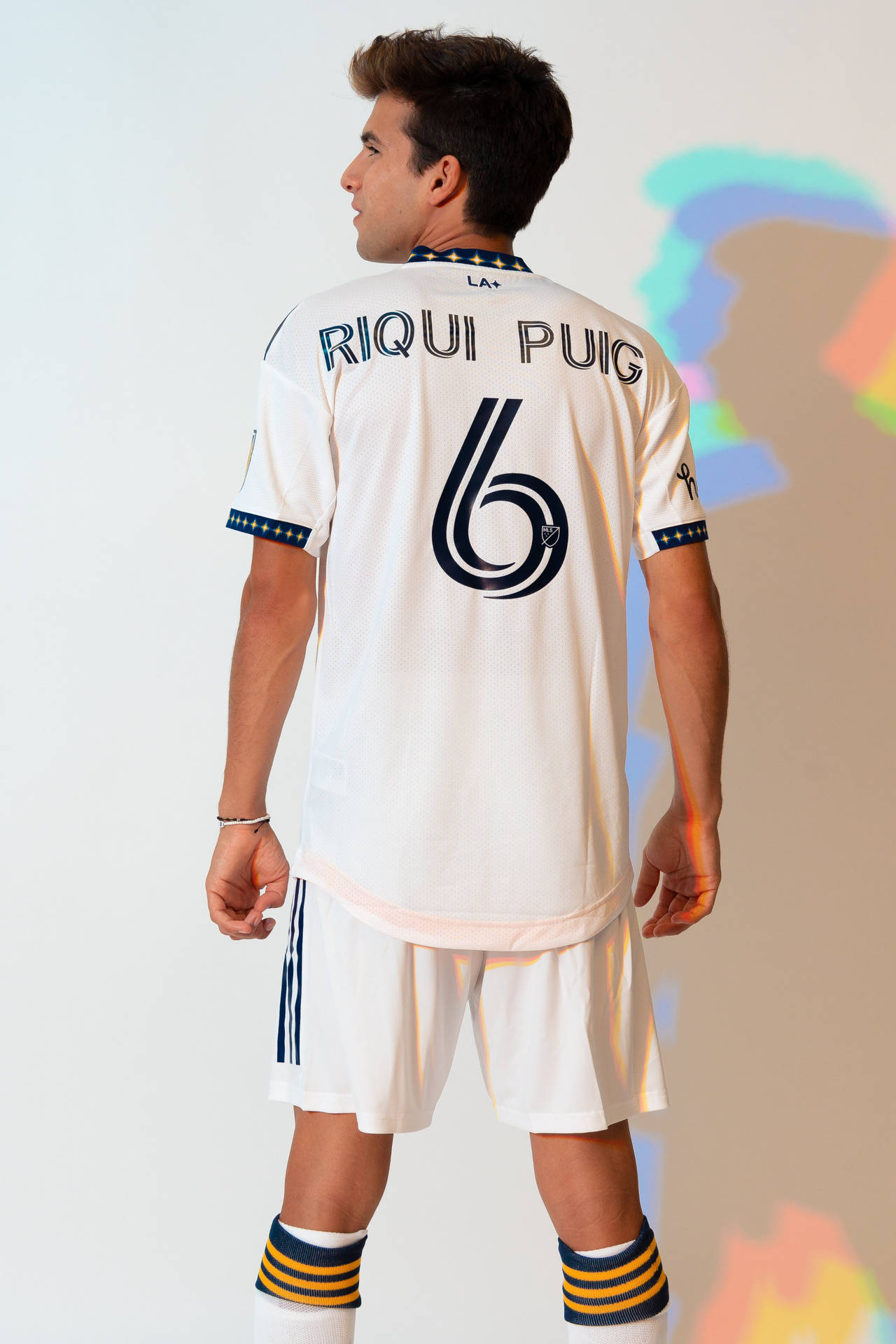 Riqui Puig Los Angeles Galaxy Uniform Back Pose Background