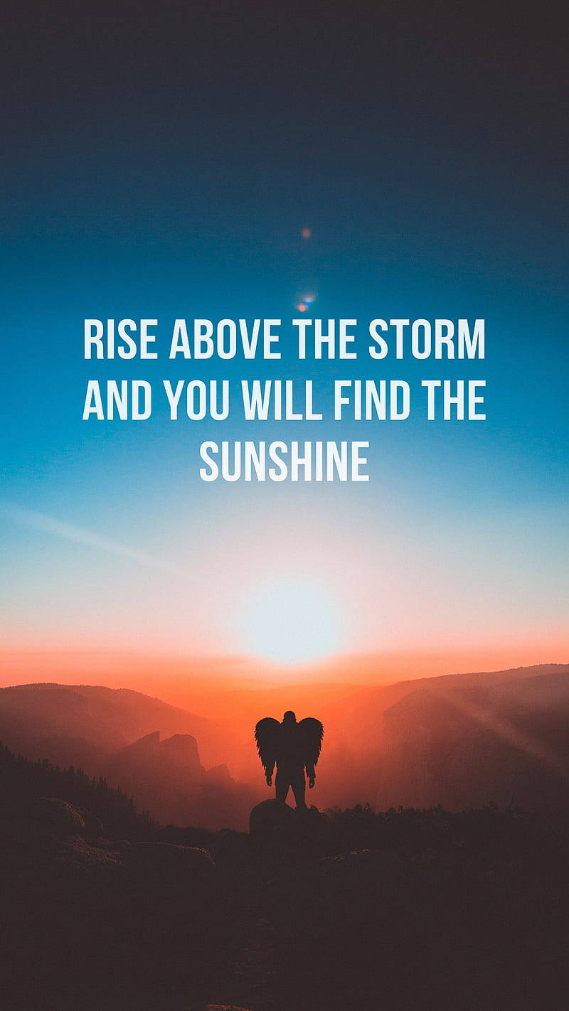 Rise Above The Storm Motivational Aesthetic Quote Background