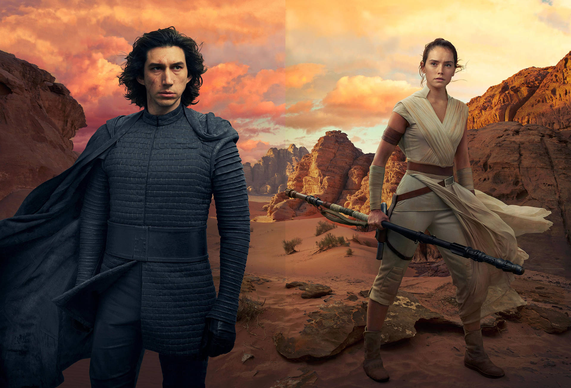 Rise Of Skywalker Ben And Rey Background