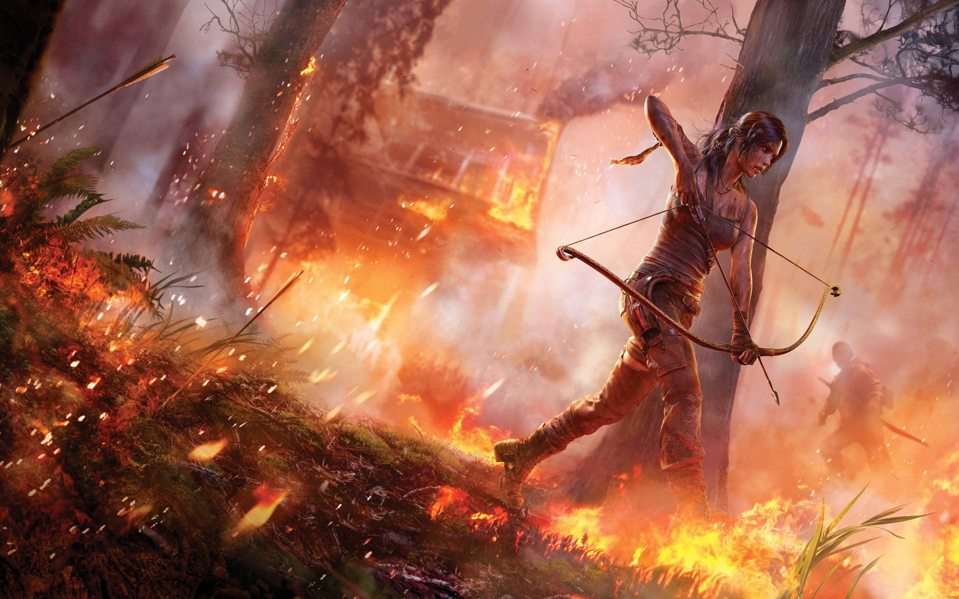 Rise Of The Tomb Raider Fiery Forest Background
