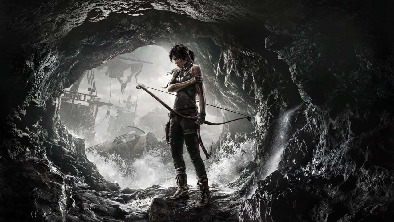 Rise Of Tomb Raider Lara Inside A Cave Background