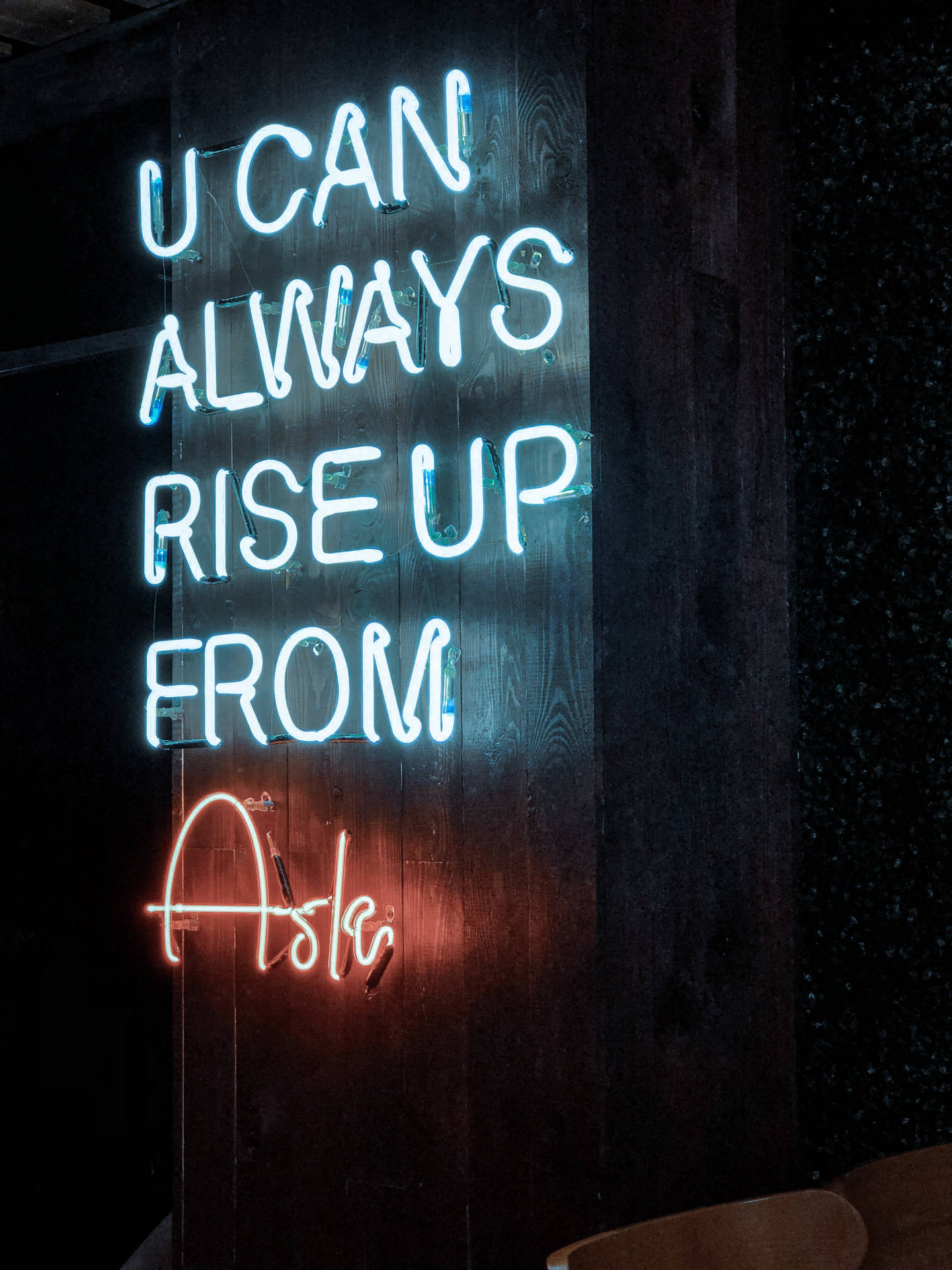 Rise Up From Ash Neon Sign Background