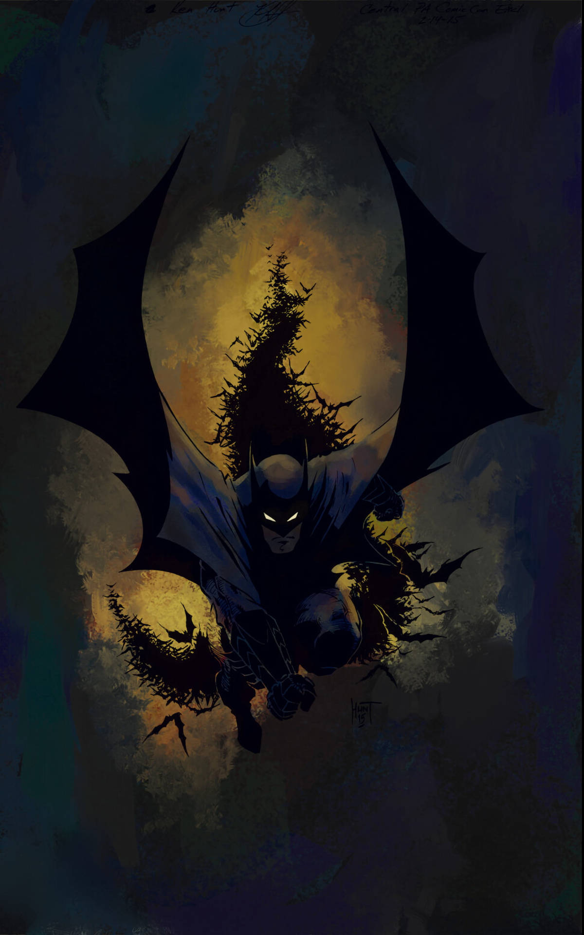 Rising From Dark Batman Phone Art Background