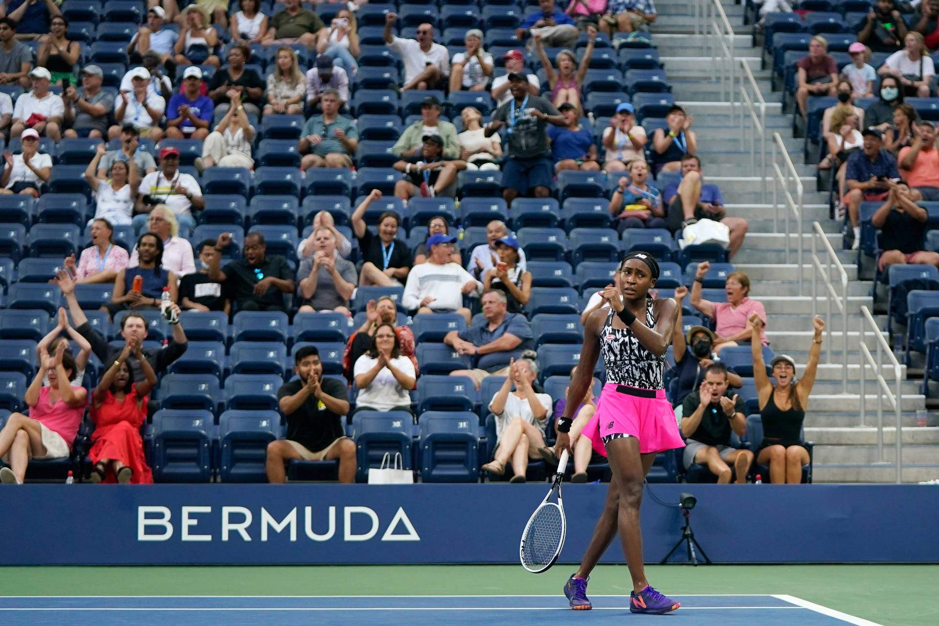 Rising Star Coco Gauff In Action At The Us Open Background