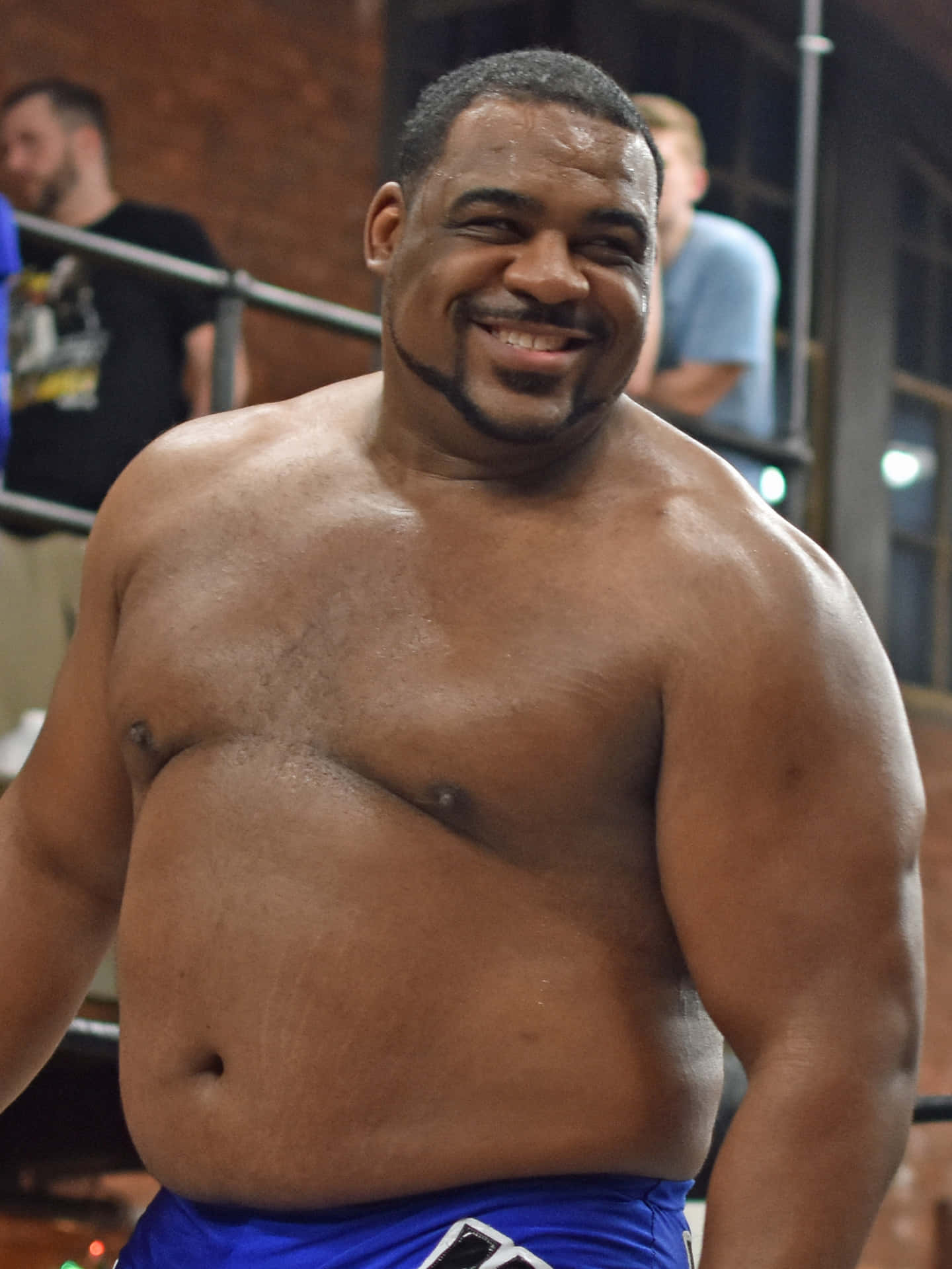 Rising Star Keith Lee Topless At A Wrestling Match 2018 Background