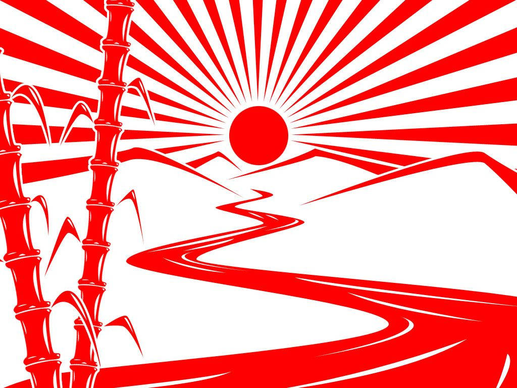 Rising Sun Red Art Background