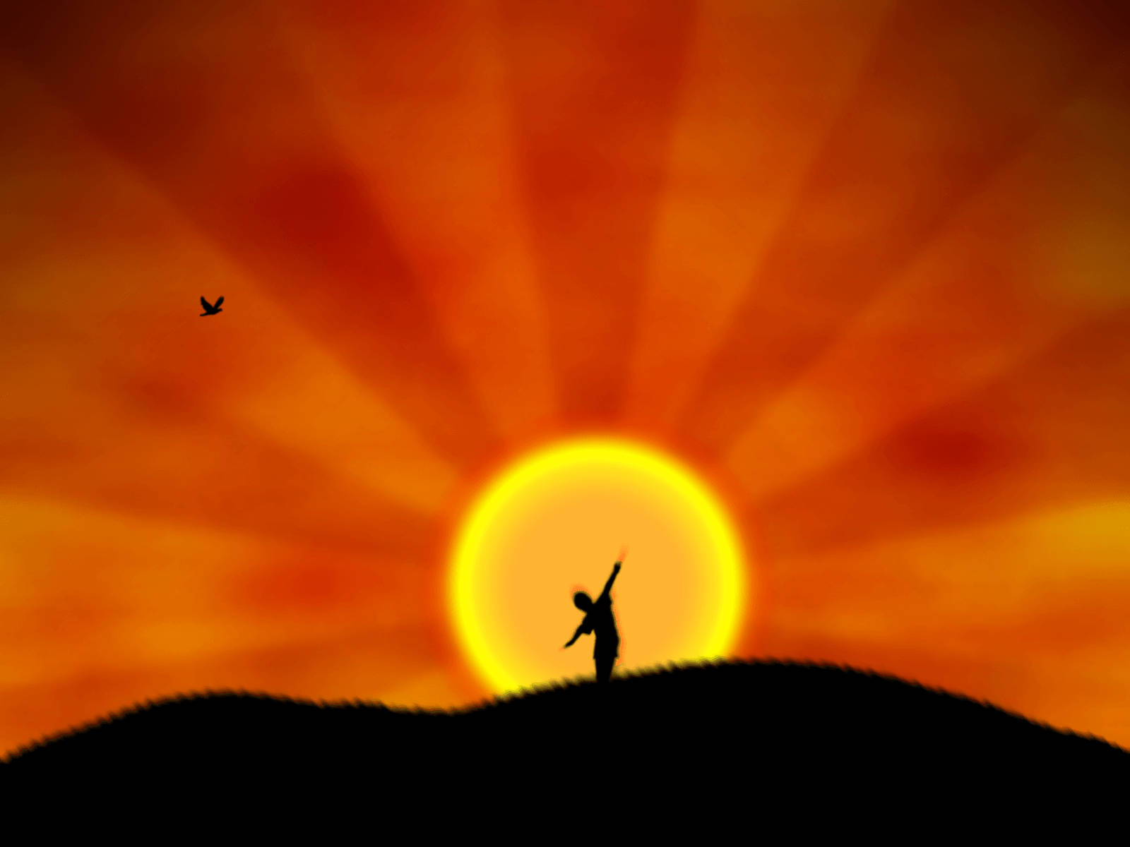 Rising Sun With Child Background