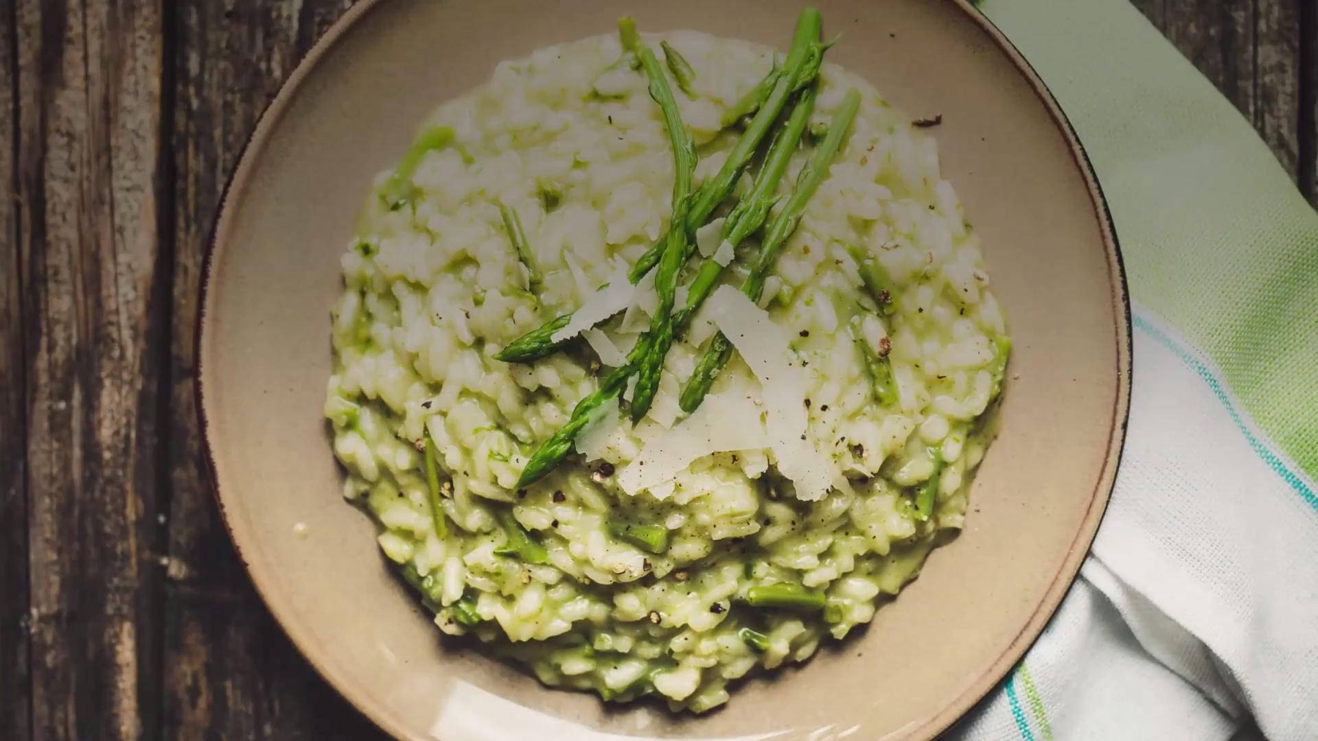 Risotto Asparagus Healthy Background