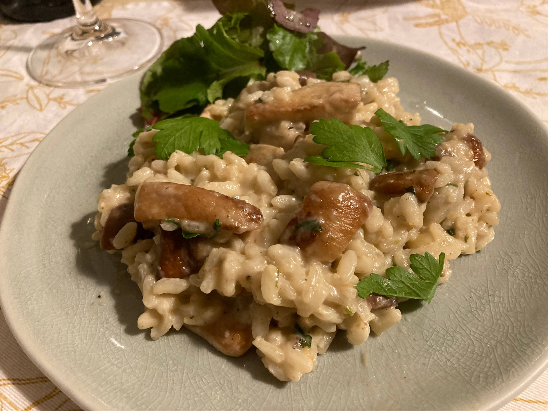 Risotto Mushroom Parsley Background