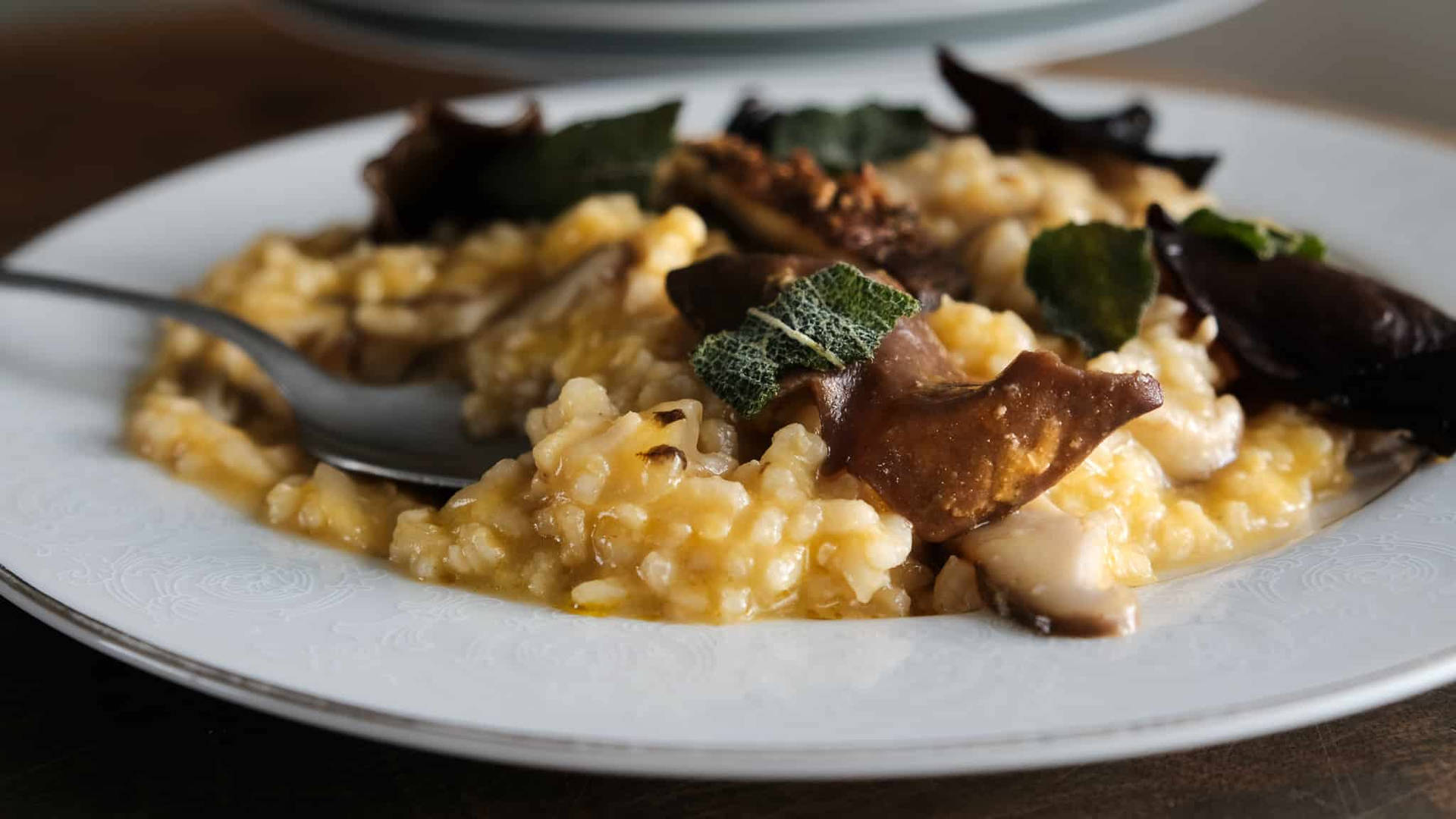 Risotto Mushroom Plate Background