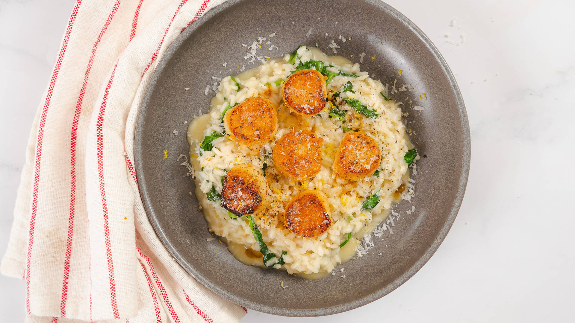 Risotto Scallop Cheese Background