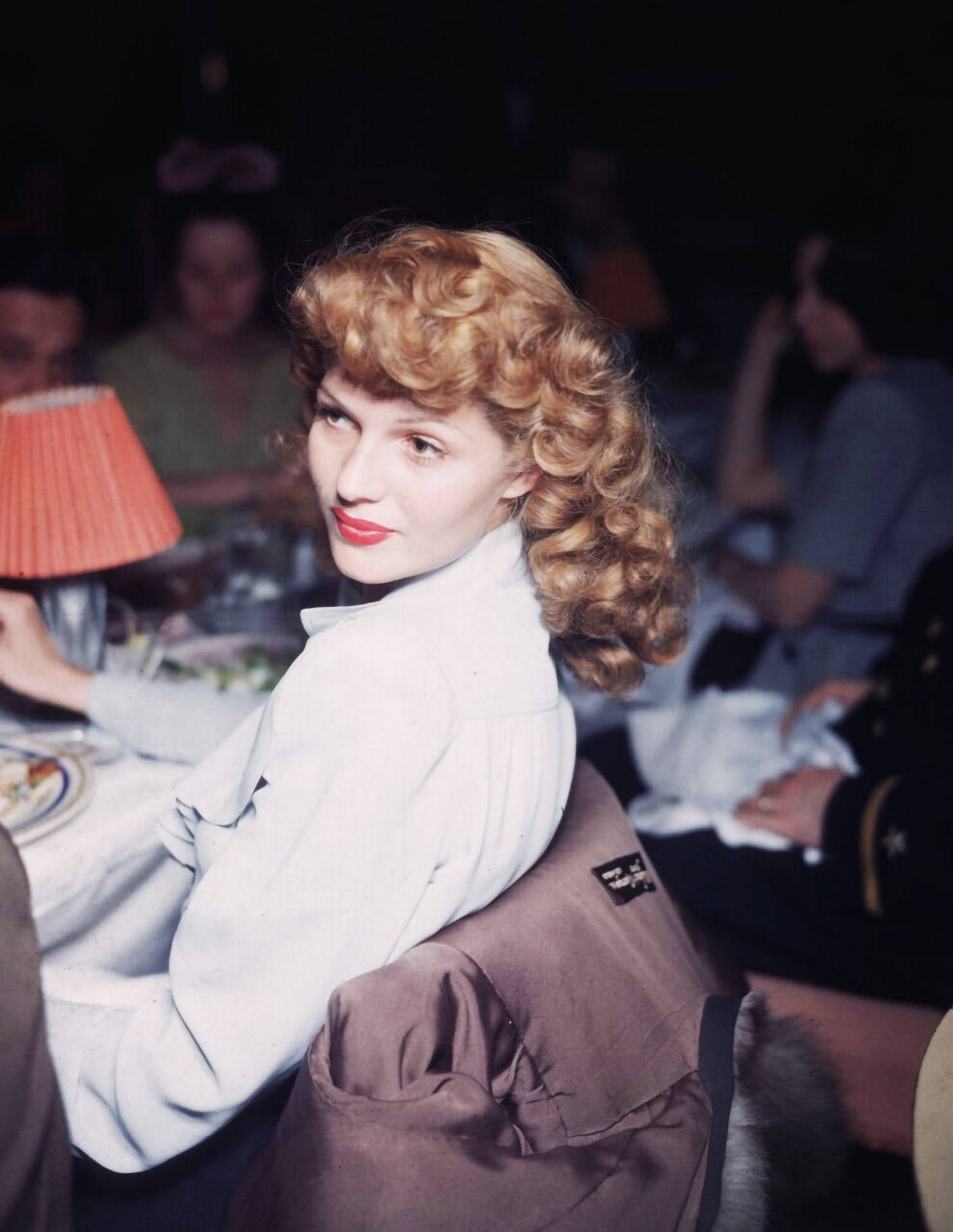 Rita Hayworth At Dinner Table