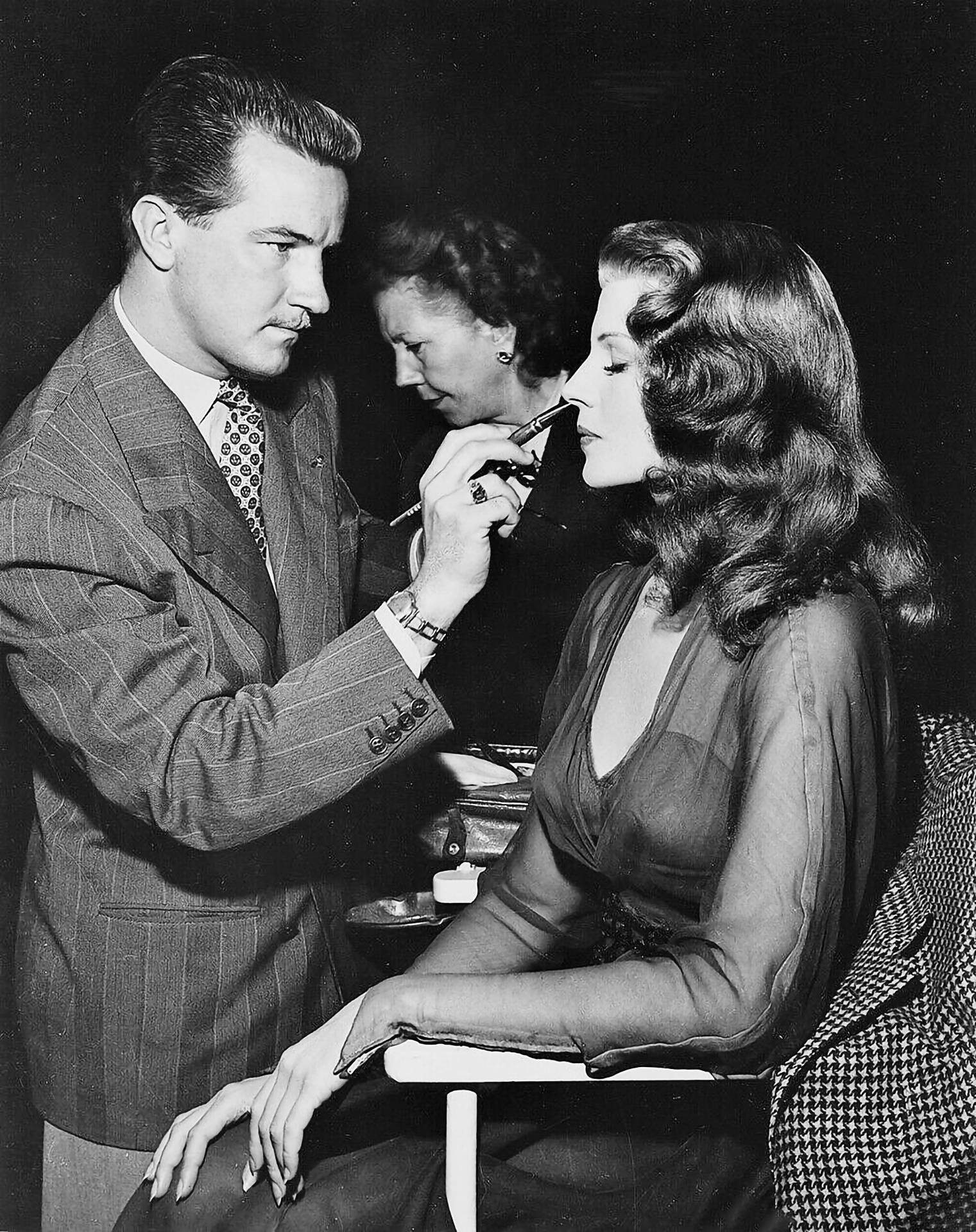 Rita Hayworth Getting Make-up Background