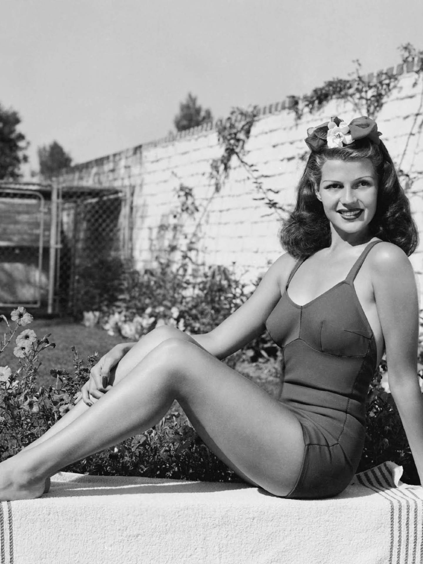 Rita Hayworth Swimsuit Model Background