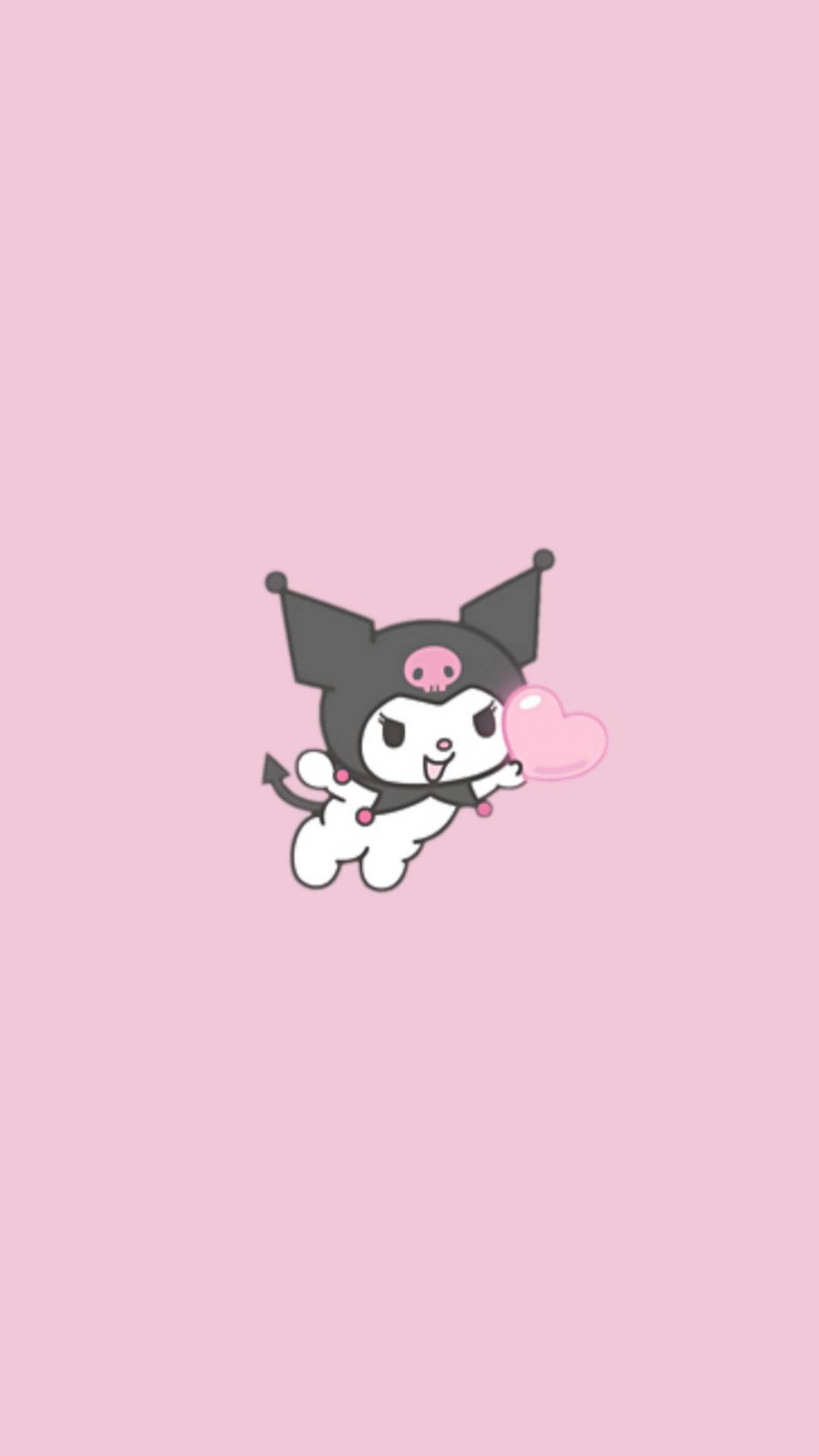 Rival Of My Melody Kuromi Holding Heart Background