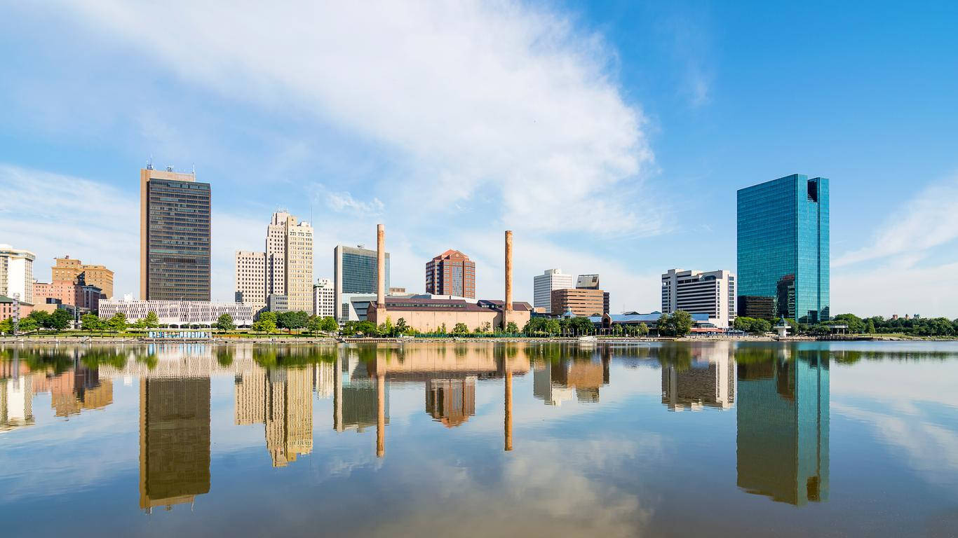 Riverfront At Downtown Toledo Background