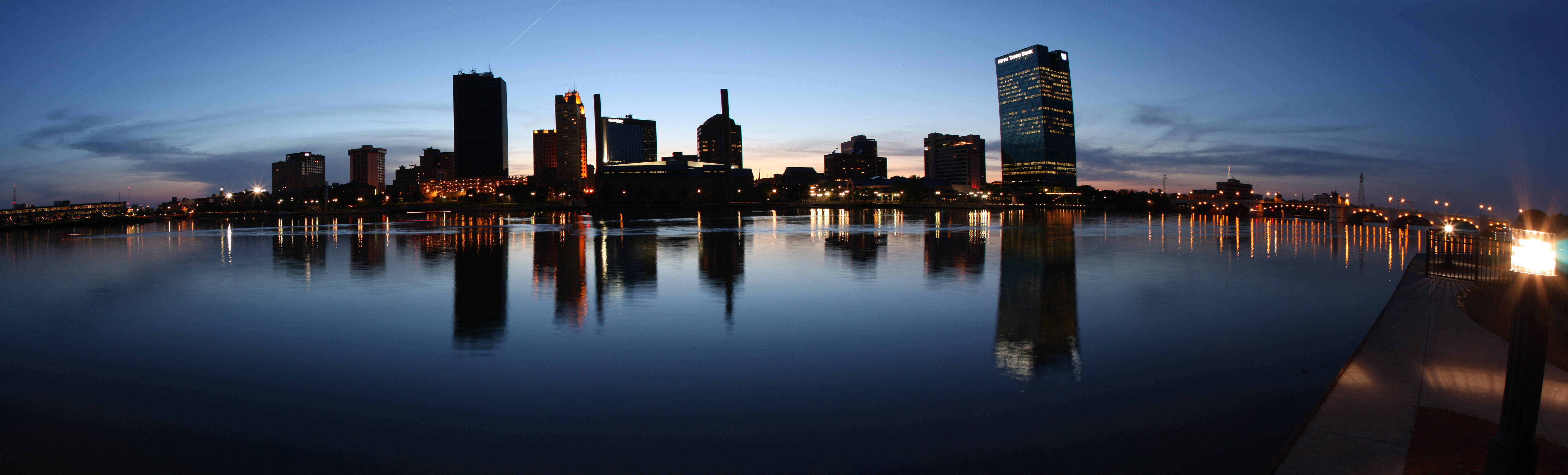 Riverfront Toledo Cityscape At Night