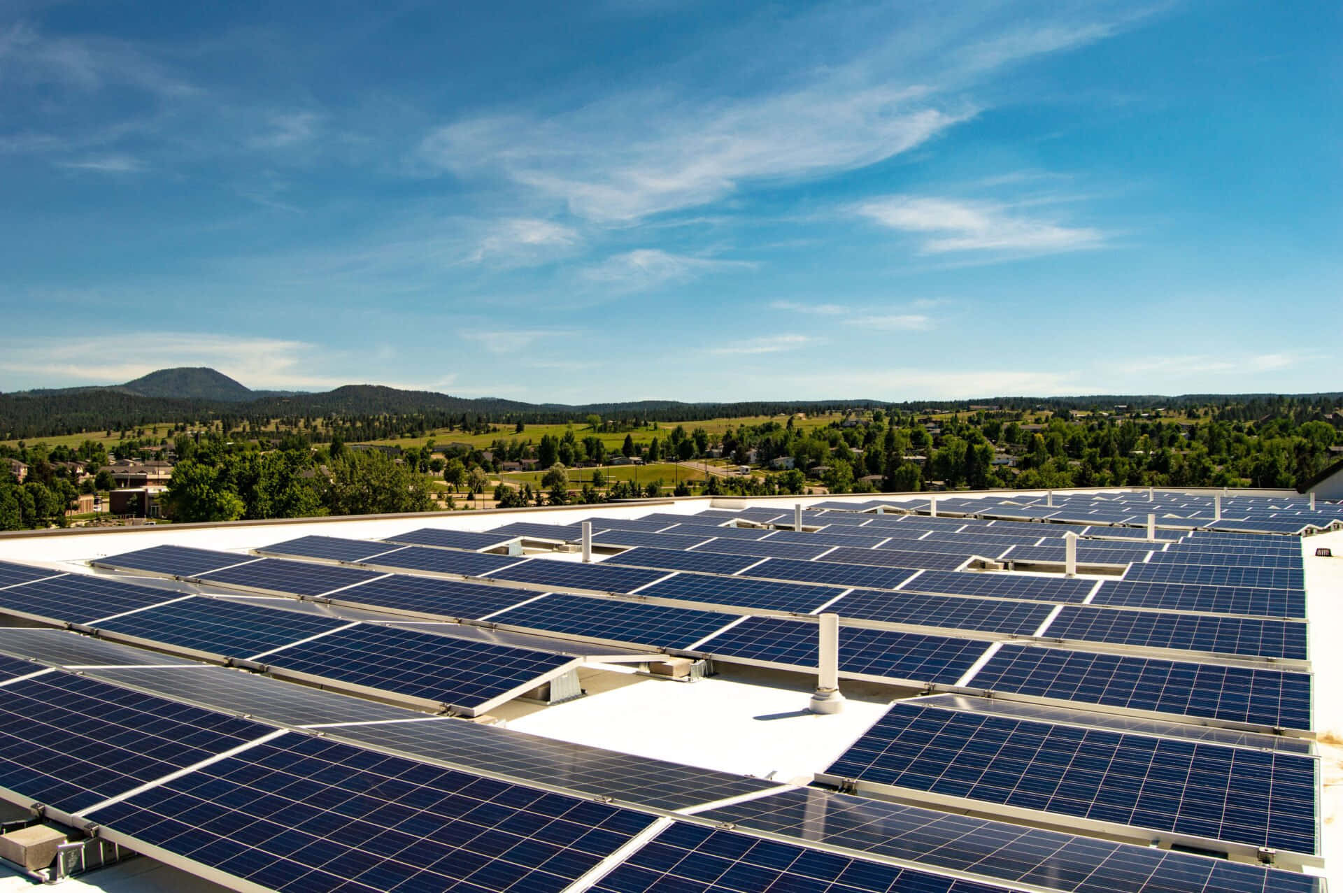 Riverview And Machias Elementary Schools' Solar Panels Background