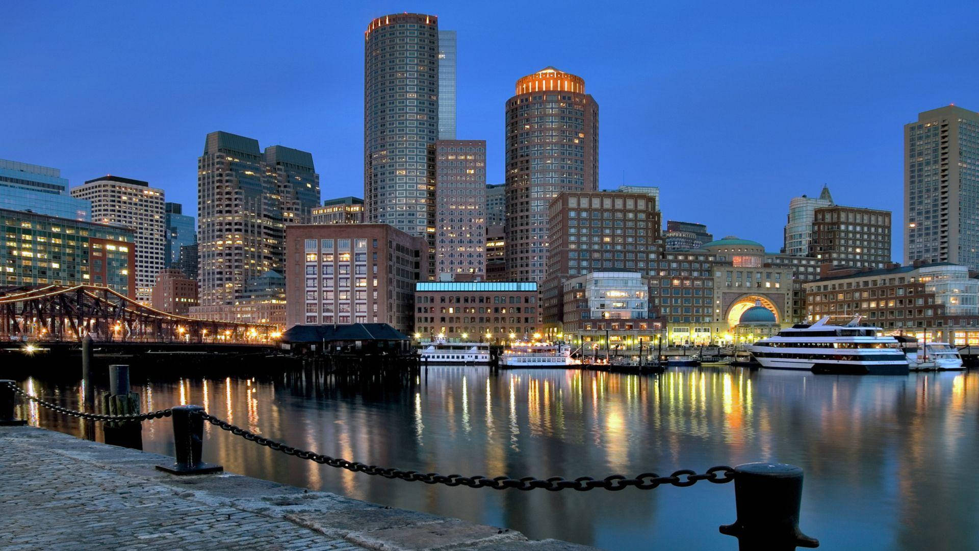 Riverwalk In Rhode Island's Metro Area Background