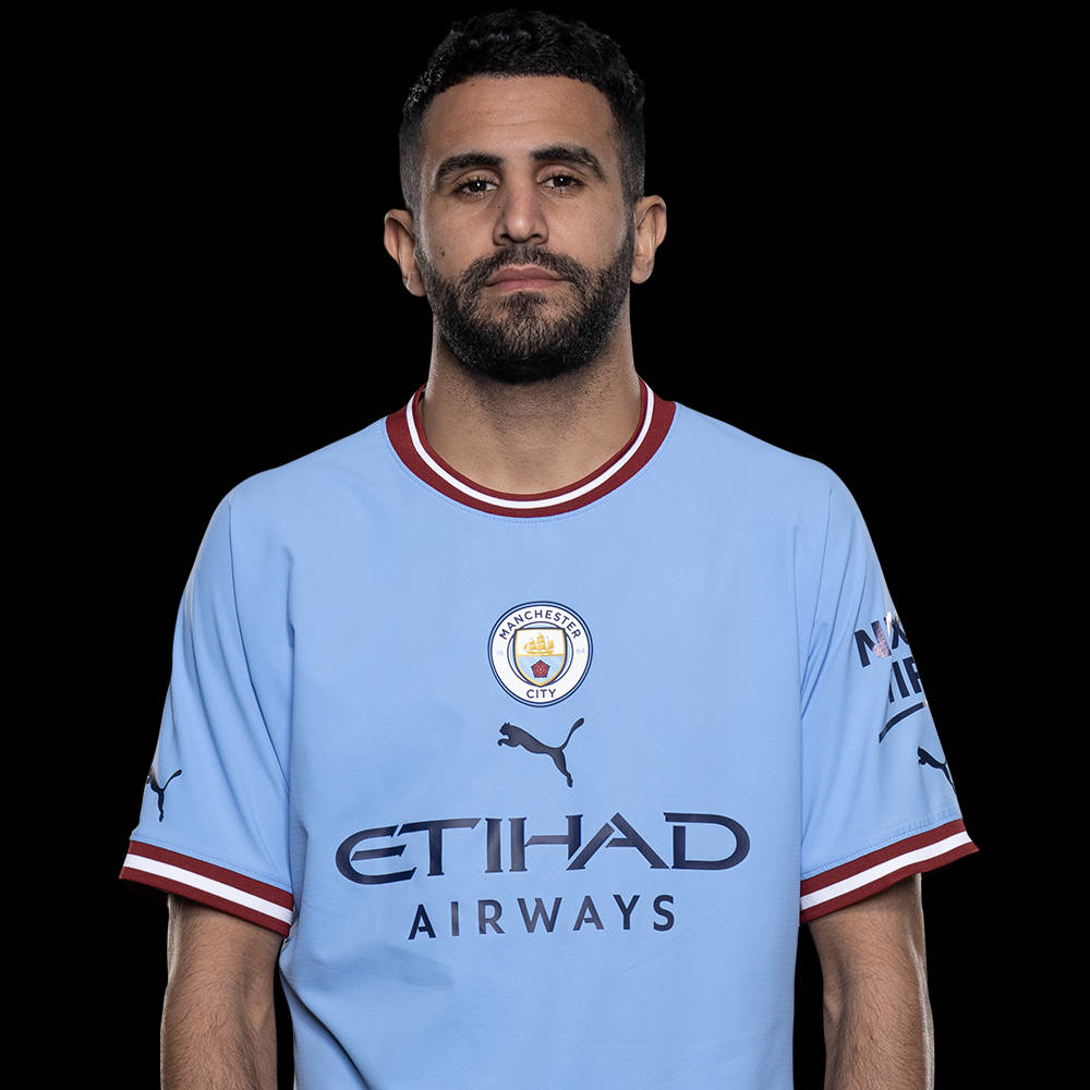 Riyad Mahrez Pose White Background Background