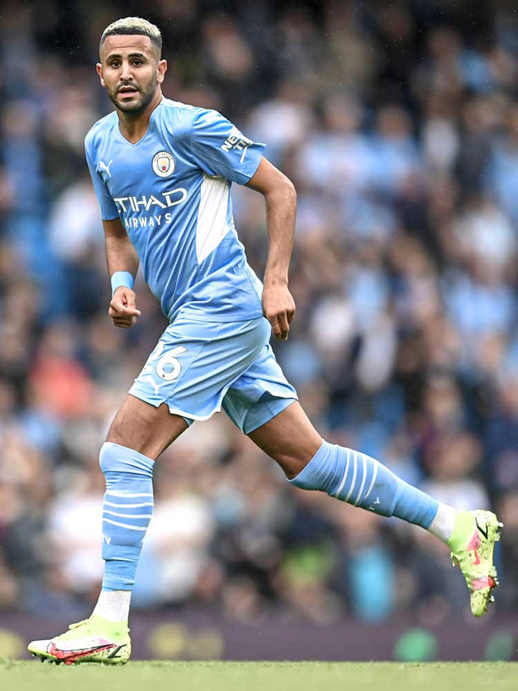 Riyad Mahrez Running Yellow Cleats