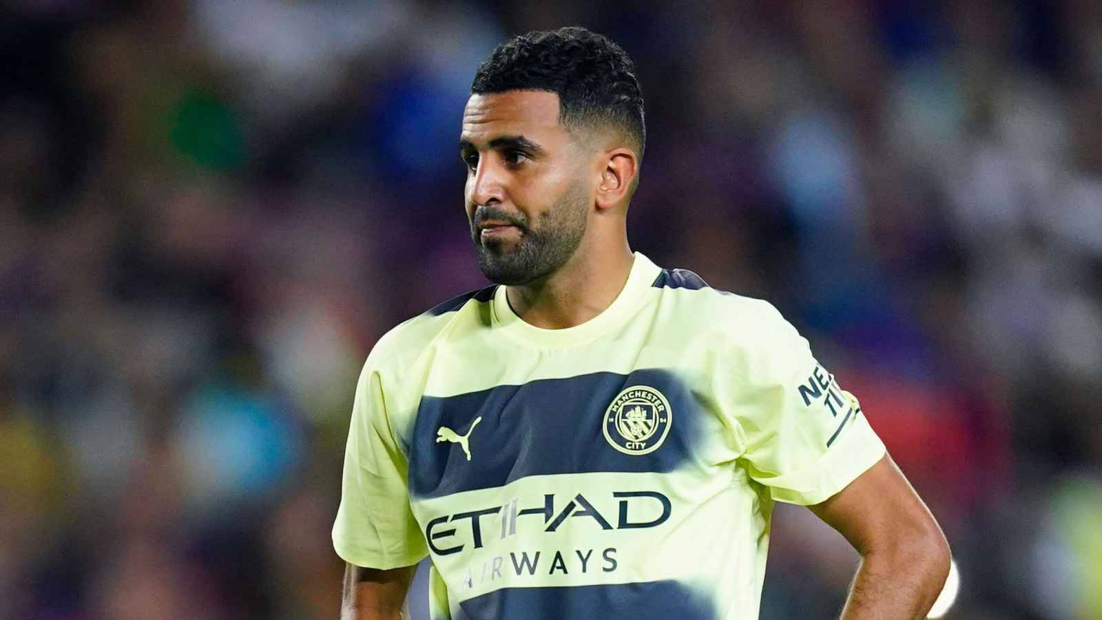 Riyad Mahrez Yellow Manchester Jersey