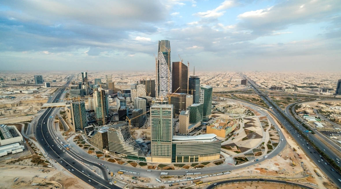 Riyadh Skyscrapers Aerial View Background