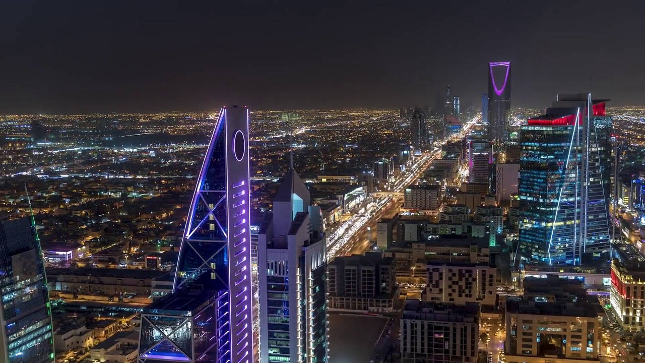 Riyadh Skyscrapers At Night