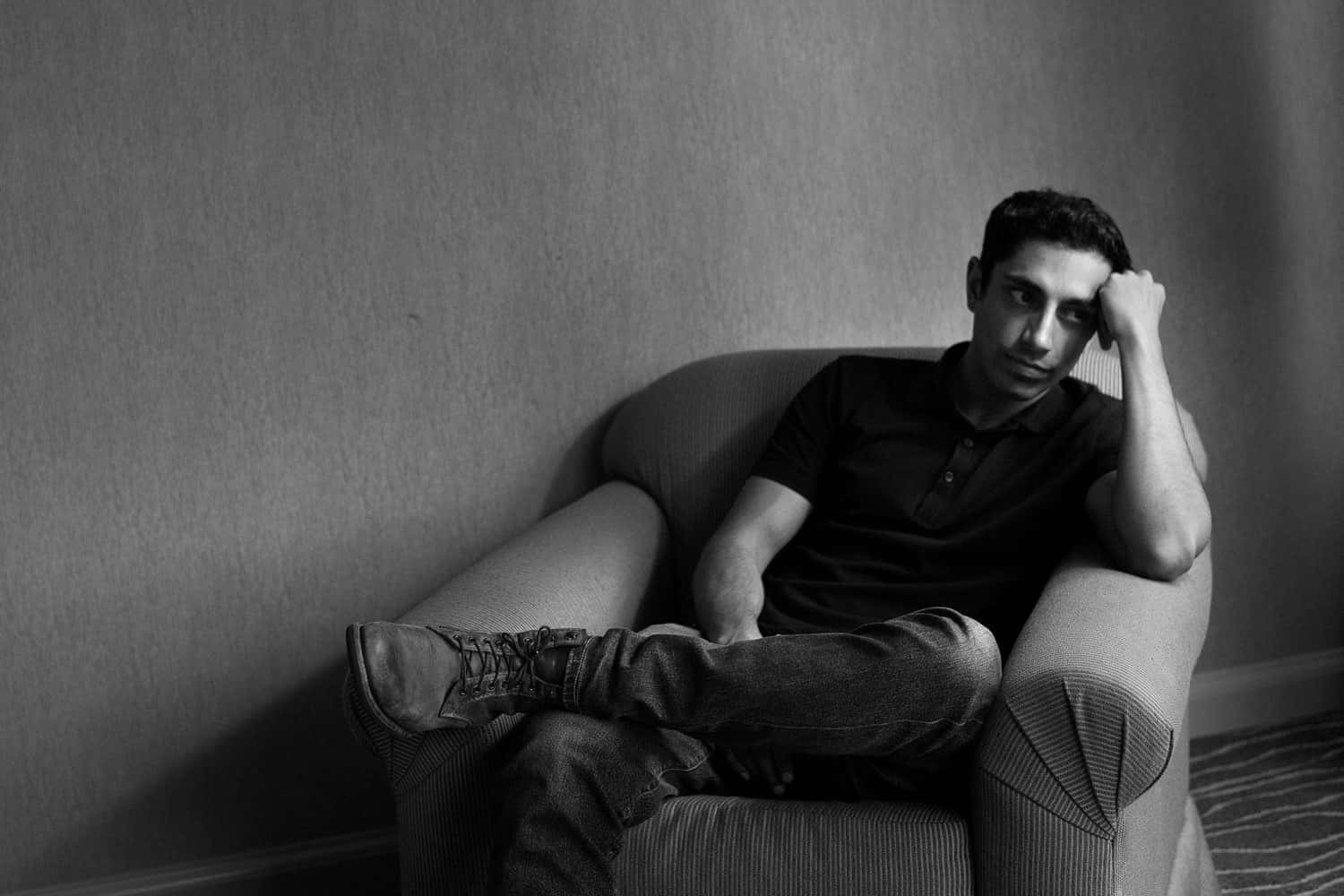 Riz Ahmed Blackand White Portrait