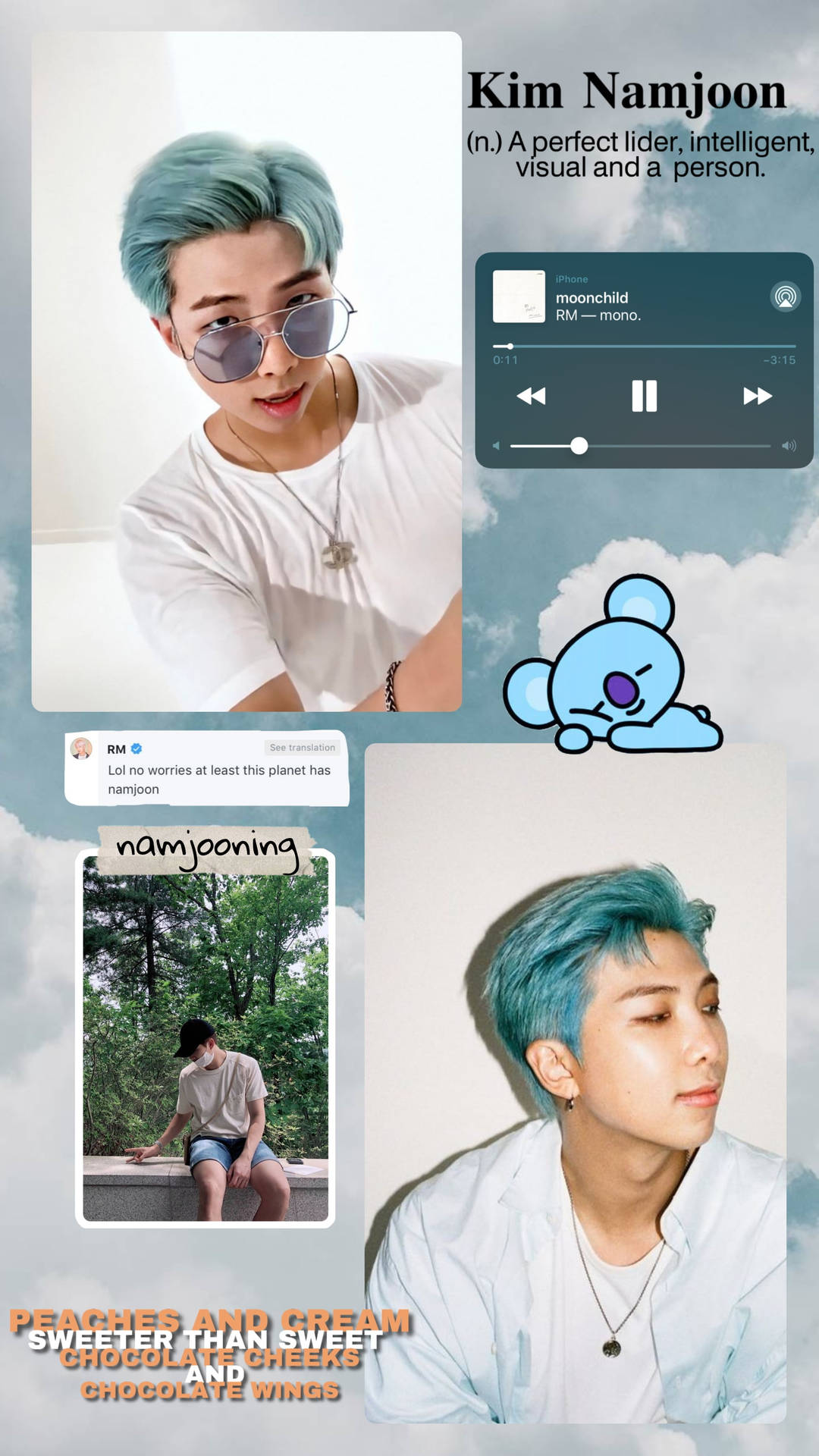Rm From Bts Showing His Adorable Side. Background