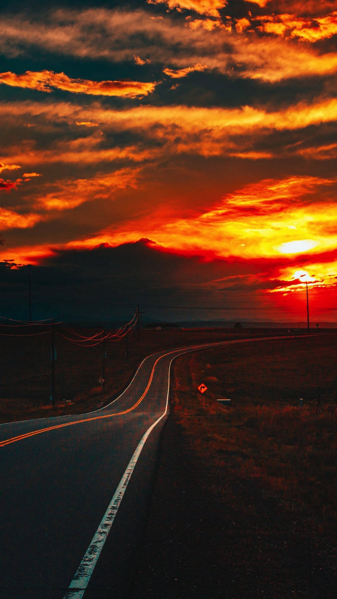 Road At Sunset 4k Ultra Iphone Background