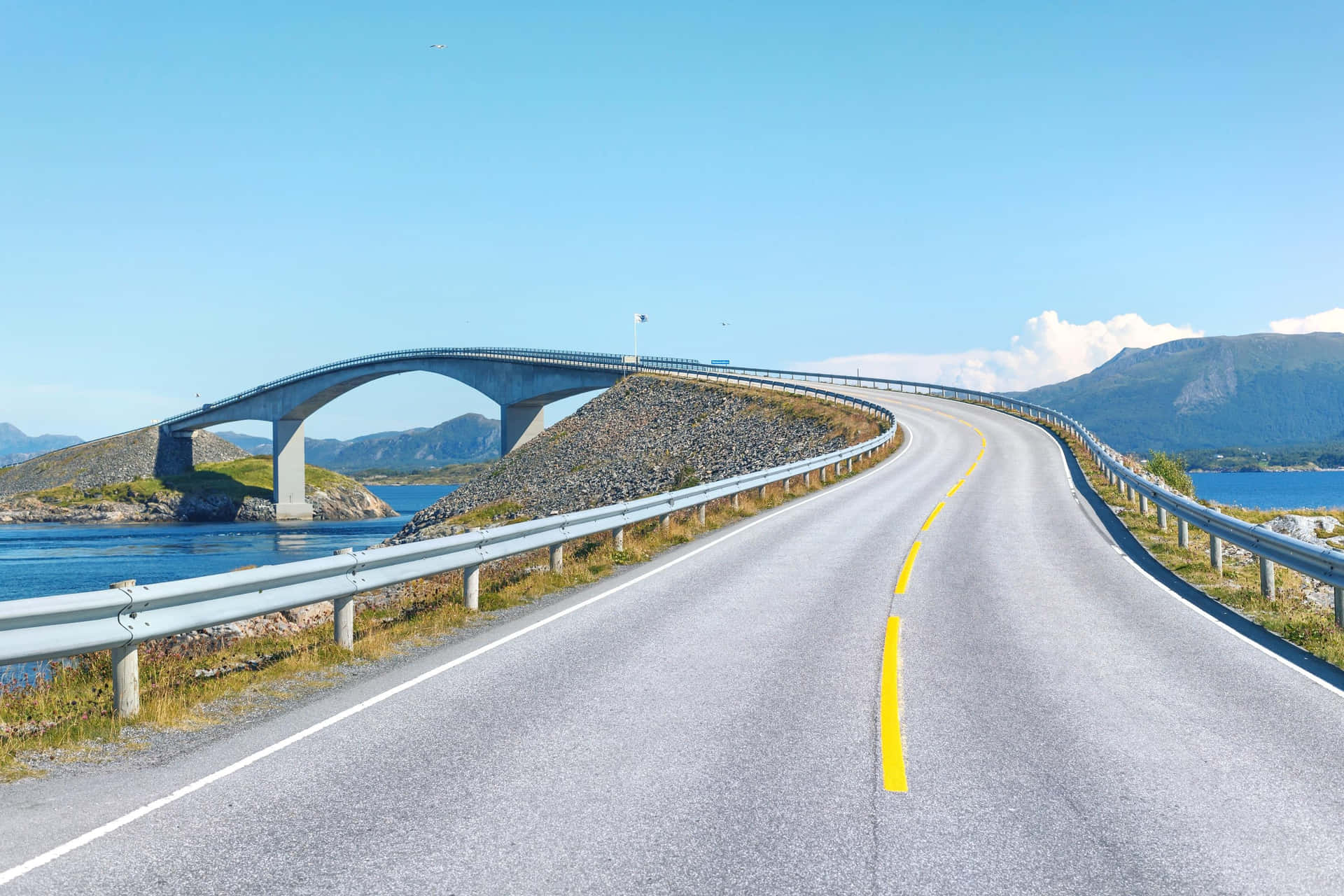 Road Leading To Storseisundet Bridge