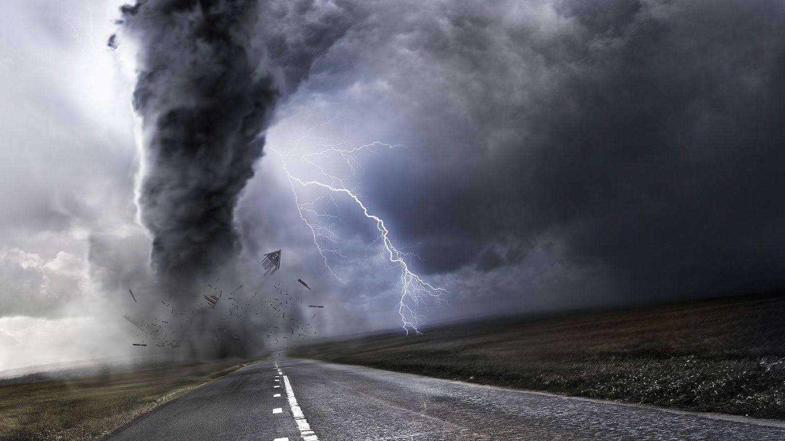 Roadside Thunderstorm Background