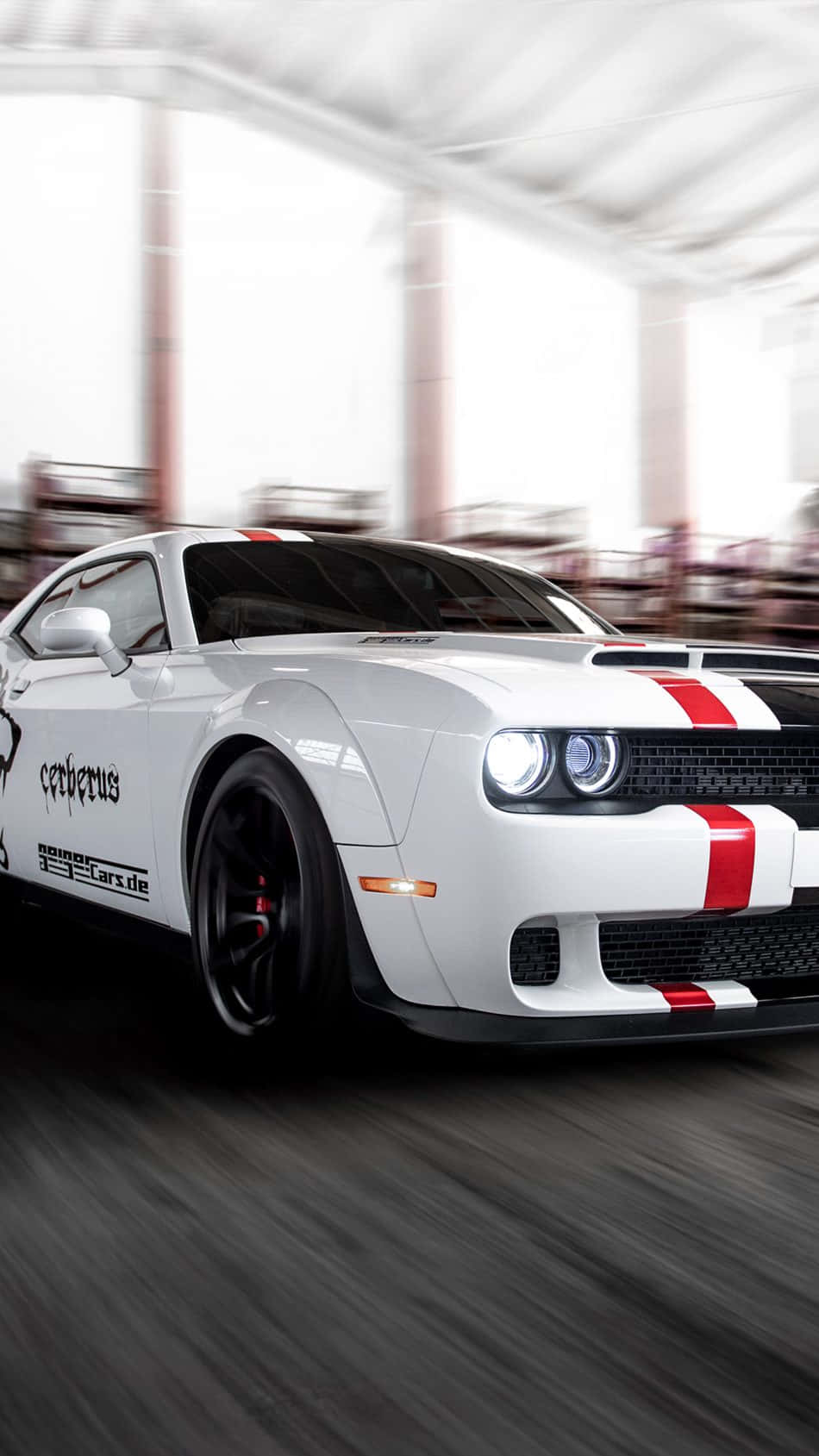 Roar Behind The Wheel With Dodge Hellcat Background
