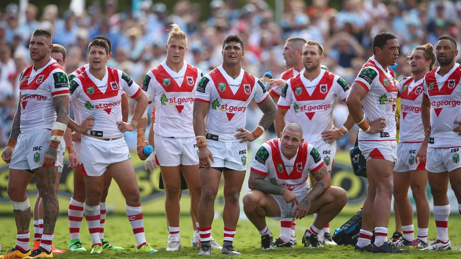 Roaring Action At An Nrl Game Background