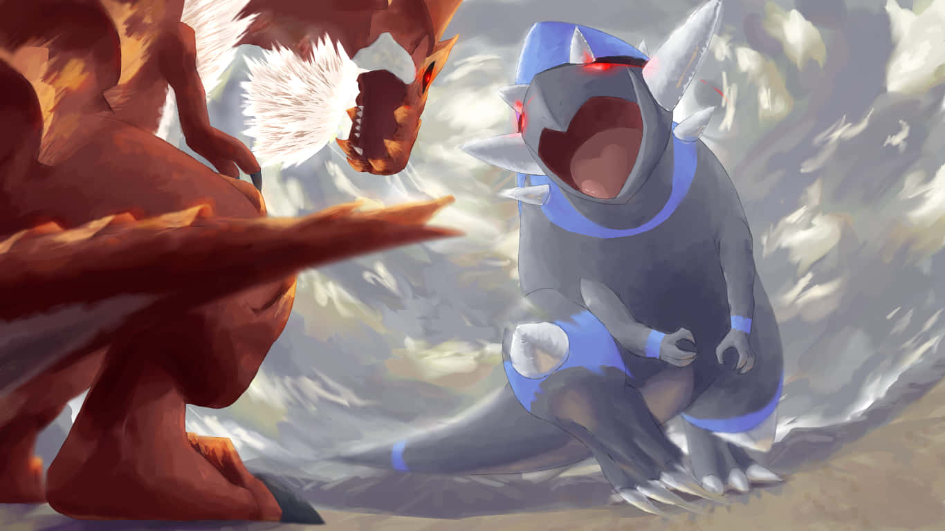 Roaring Cranidos Rampardos Form Background