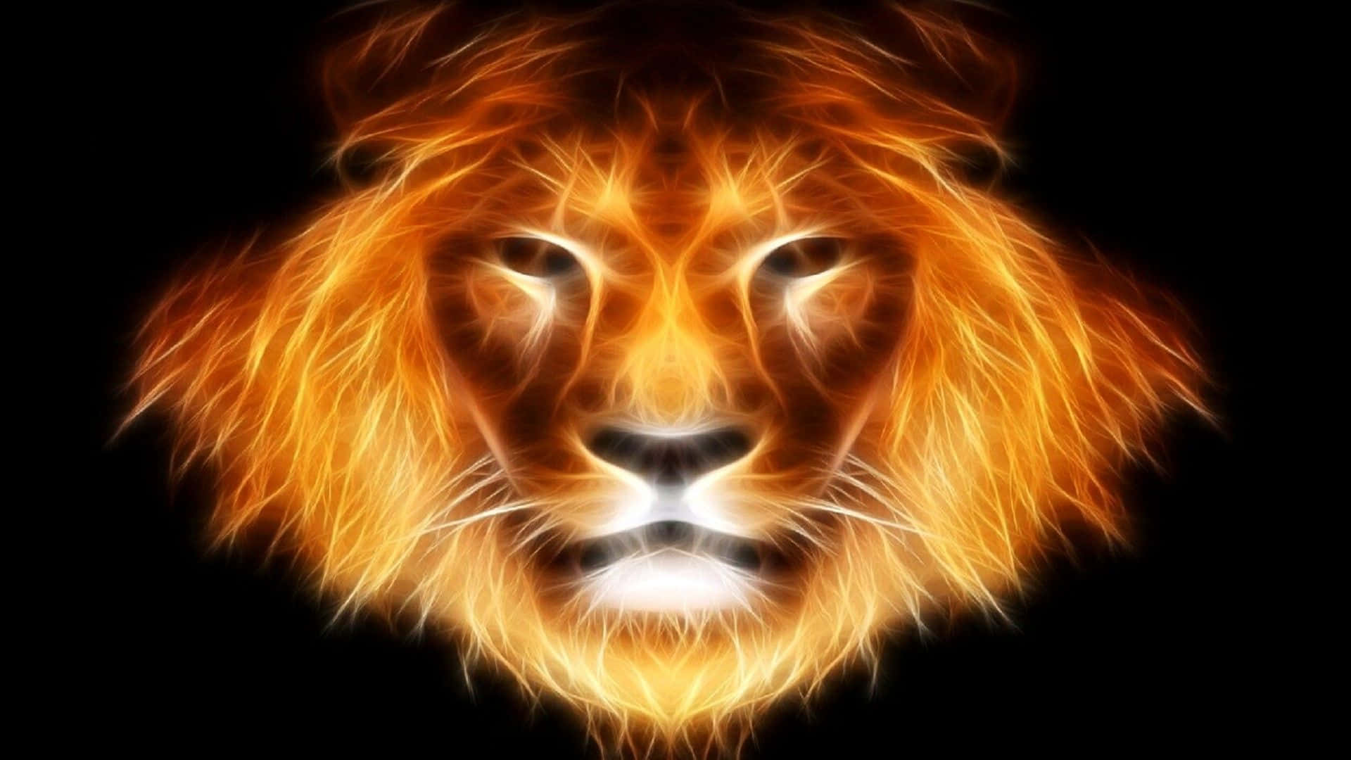 Roaring Lion In An Abstract Design Background