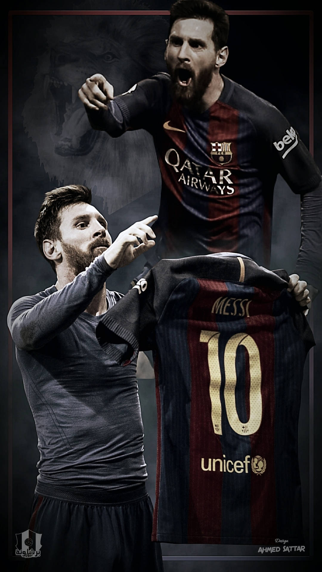 Roaring Messi Shirt Art Background