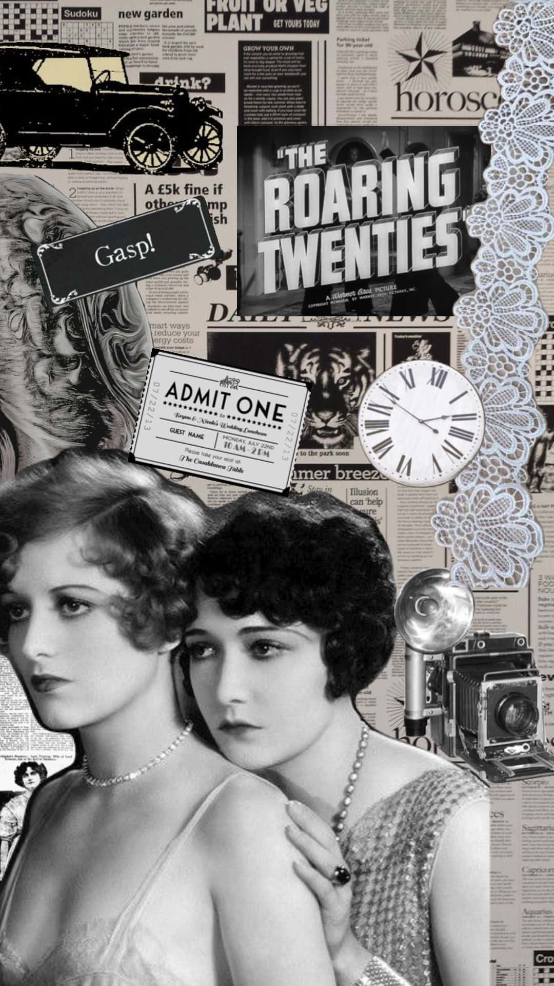 Roaring Twenties Collage Background