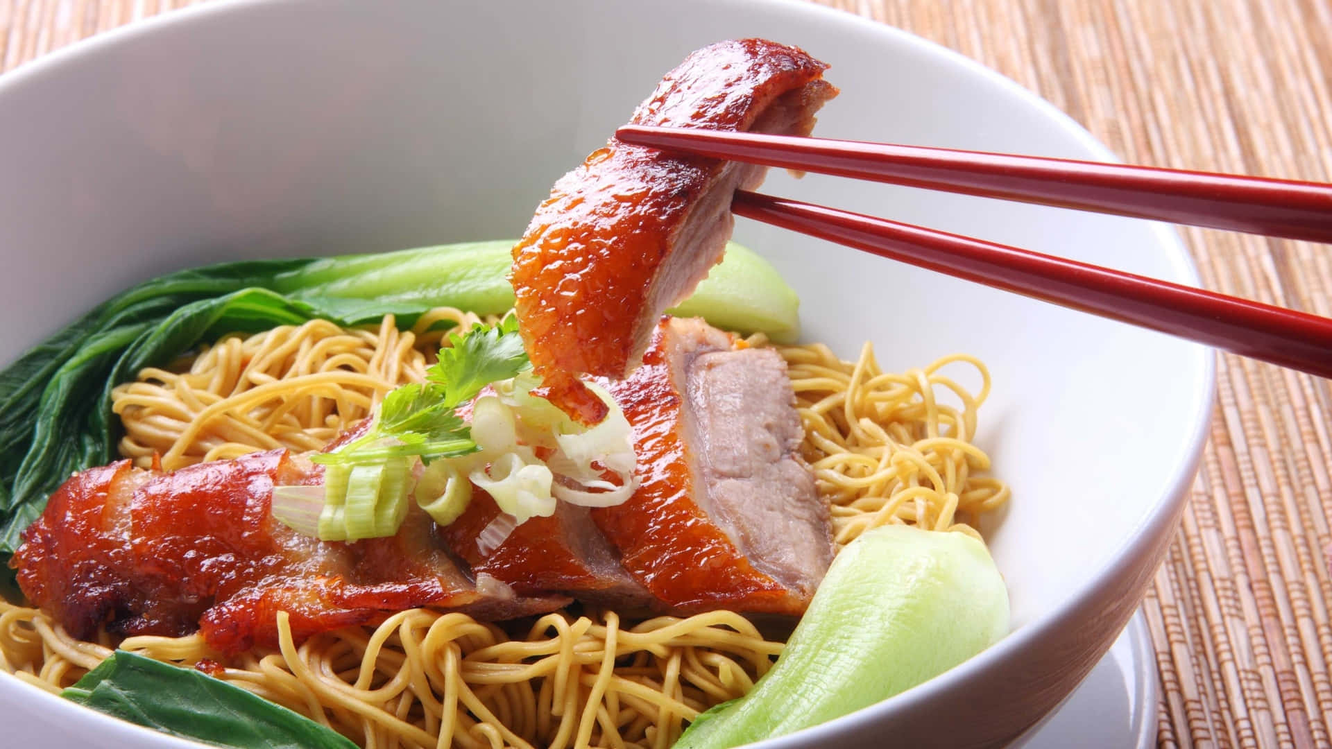 Roasted Duck Wonton Noodles Background