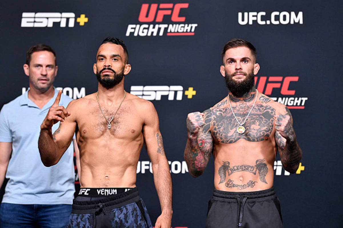 Rob Font And Cody Garbrandt Posing Background