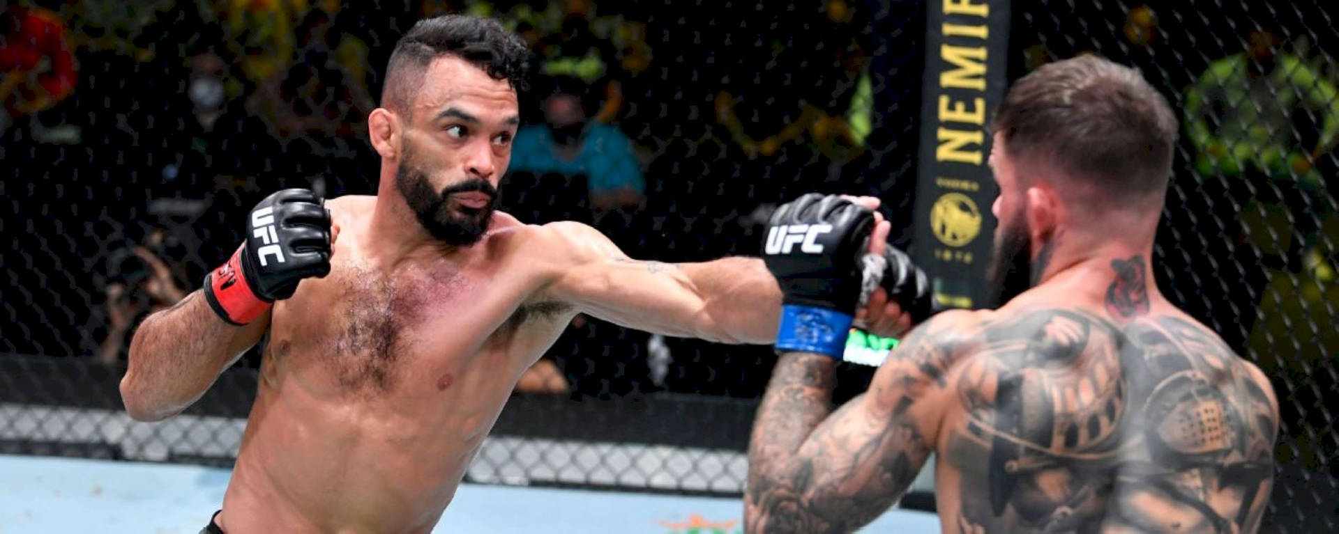 Rob Font Striking His Opponent Background