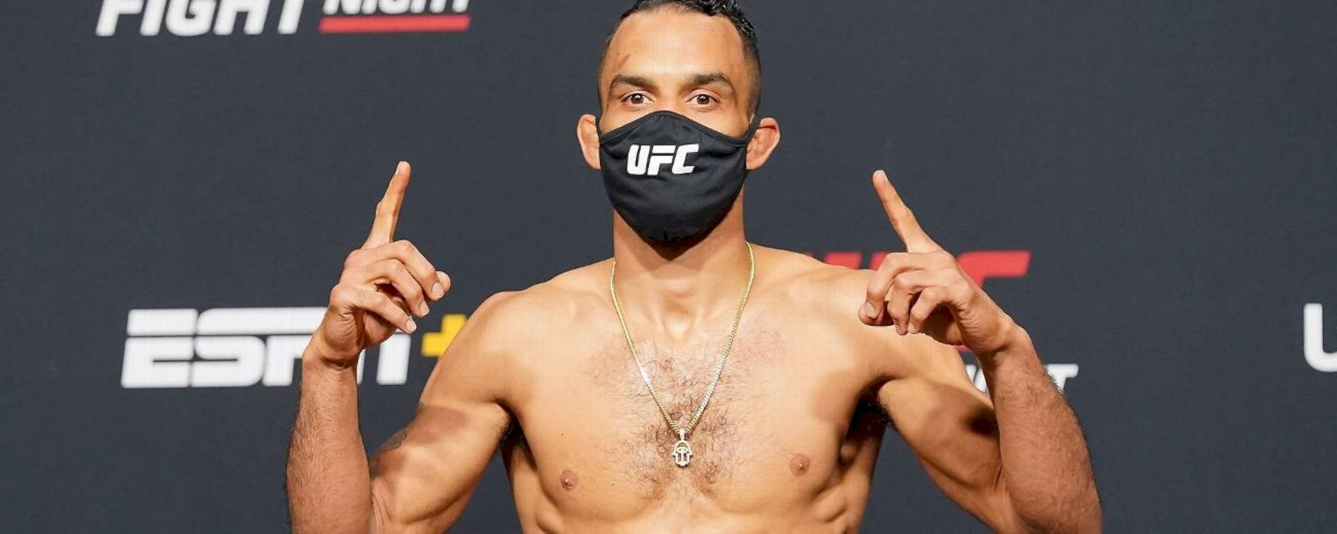 Rob Font Wearing Ufc Face Mask Background