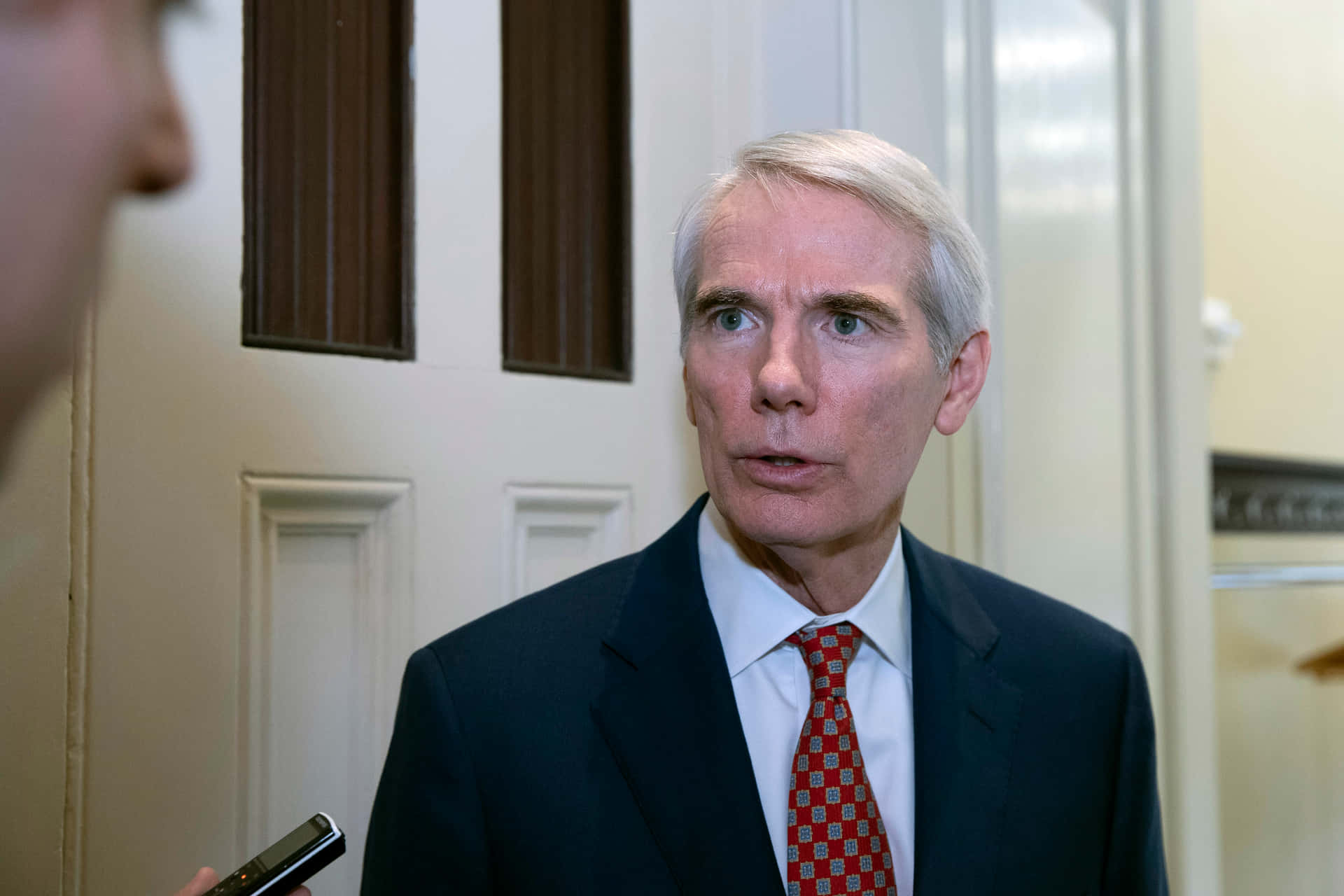 Rob Portman Talking In Interview Background