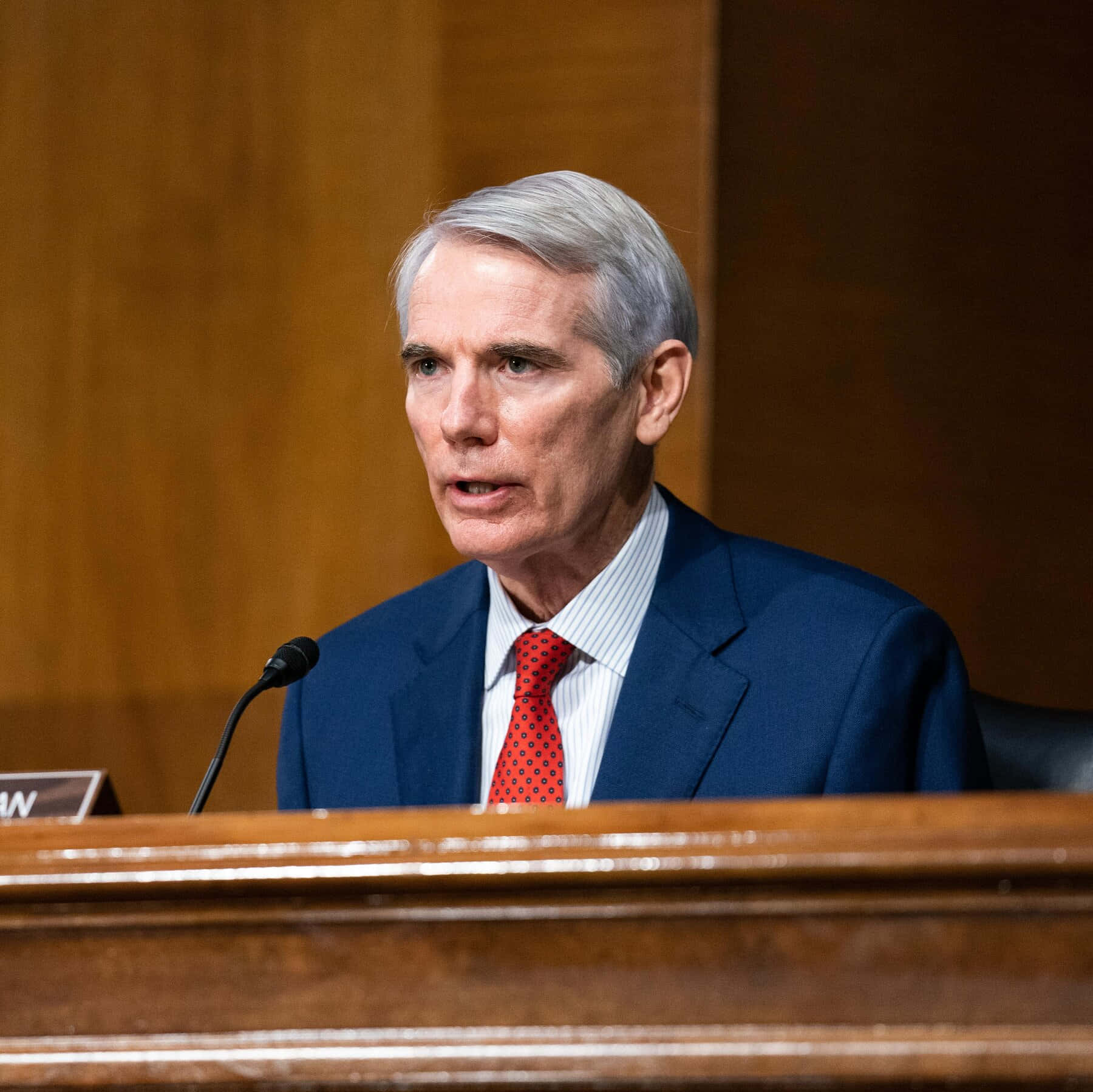 Rob Portman Talking In Podium Background