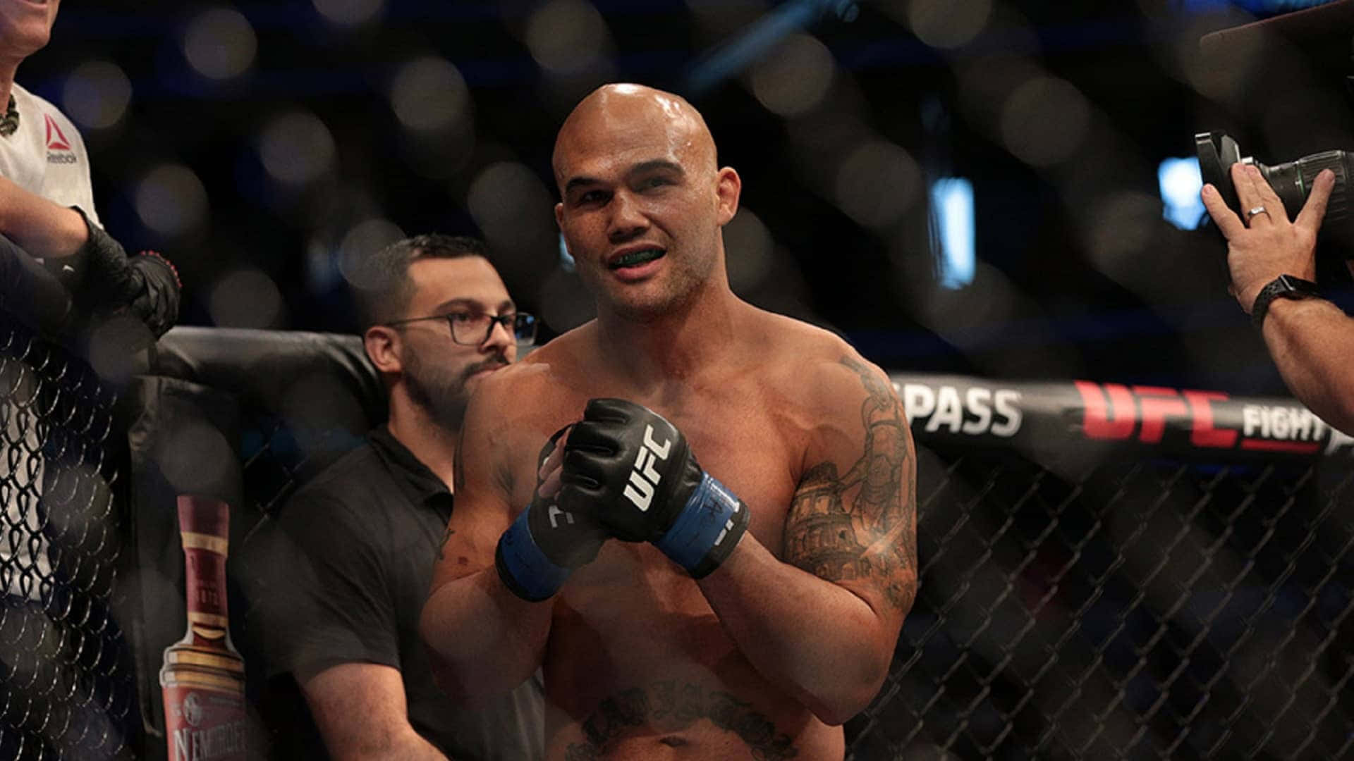 Robbie Lawler Celebrating Victory At Ufc Event