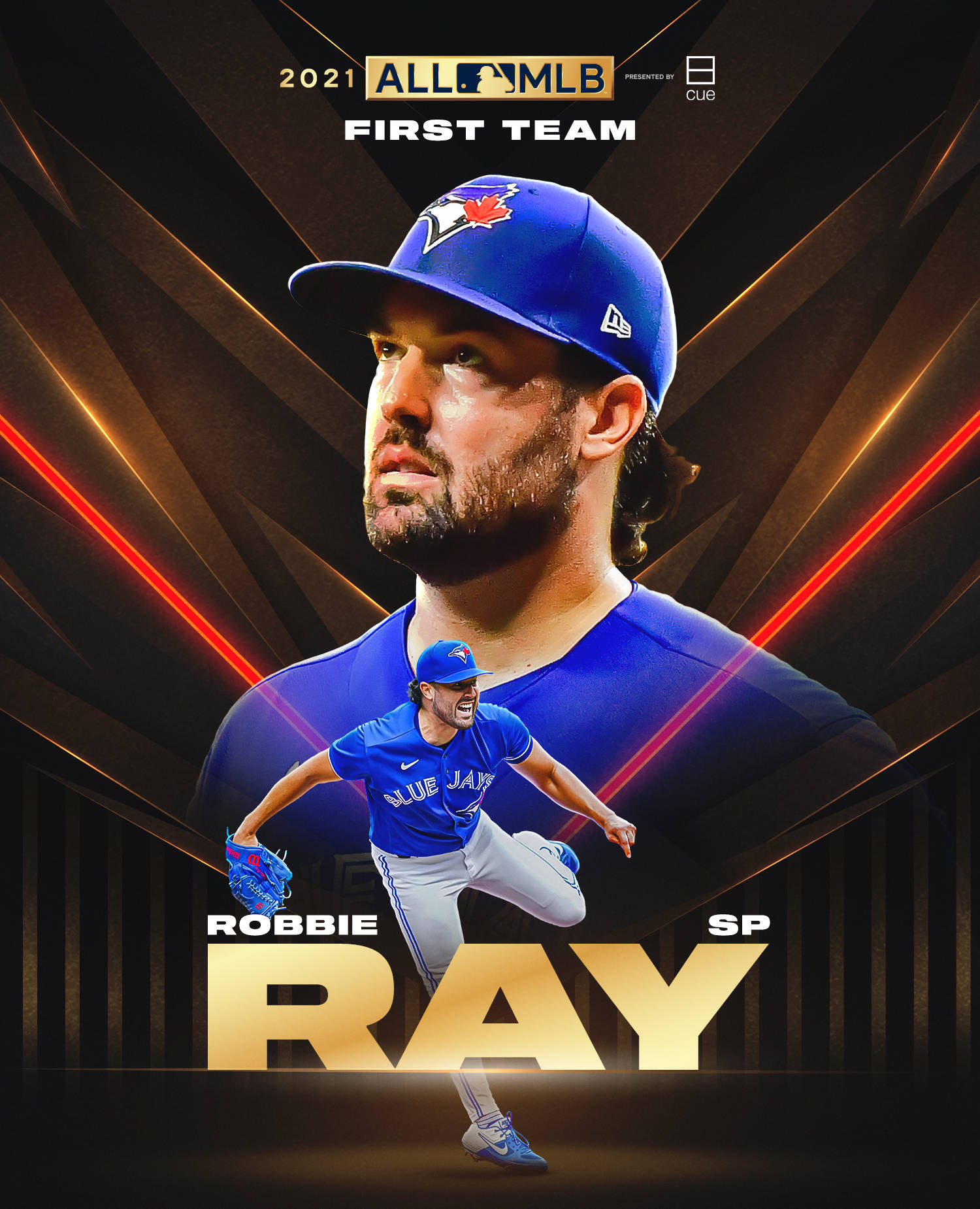 Robbie Ray In Dark Golden Abstract Background Background